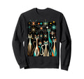 Fancy Mid Century Long Neck Cats Sweatshirt - Custom Art Print for Adults - T-Shirt, Sweatshirt, Hoodie