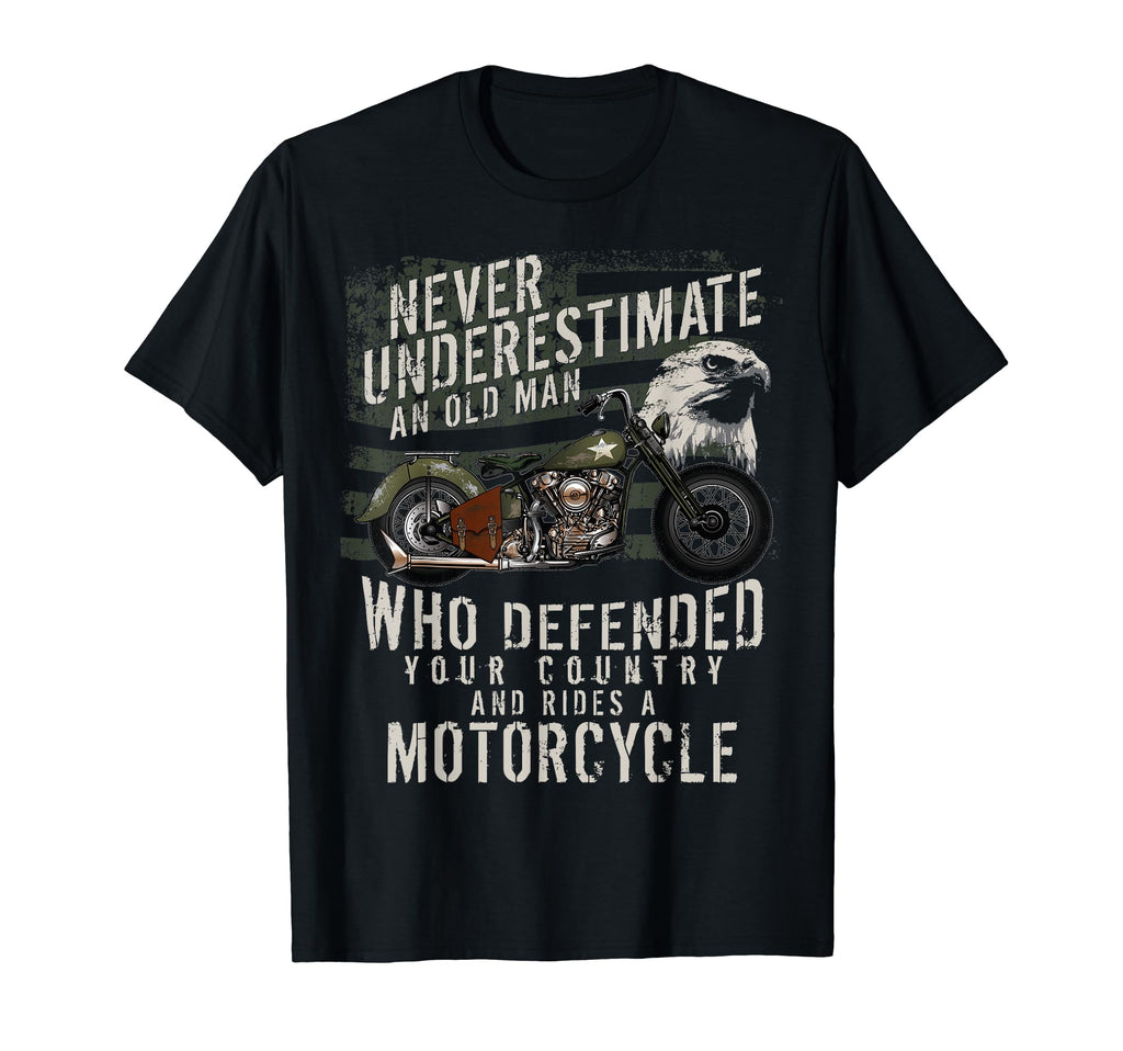 Us Veteran Antique Motorcycle Bike T-Shirt - Minimalist Print Men Women - T-Shirt, Sweatshirt, Hoodie