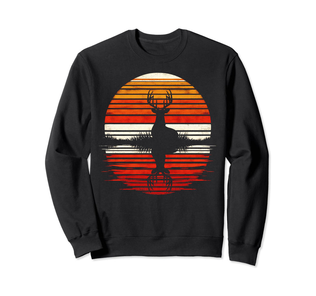 Deer Sunset Safari 70S Sweatshirt - Fun Novelty Design Men Women - T-Shirt, Sweatshirt, Hoodie