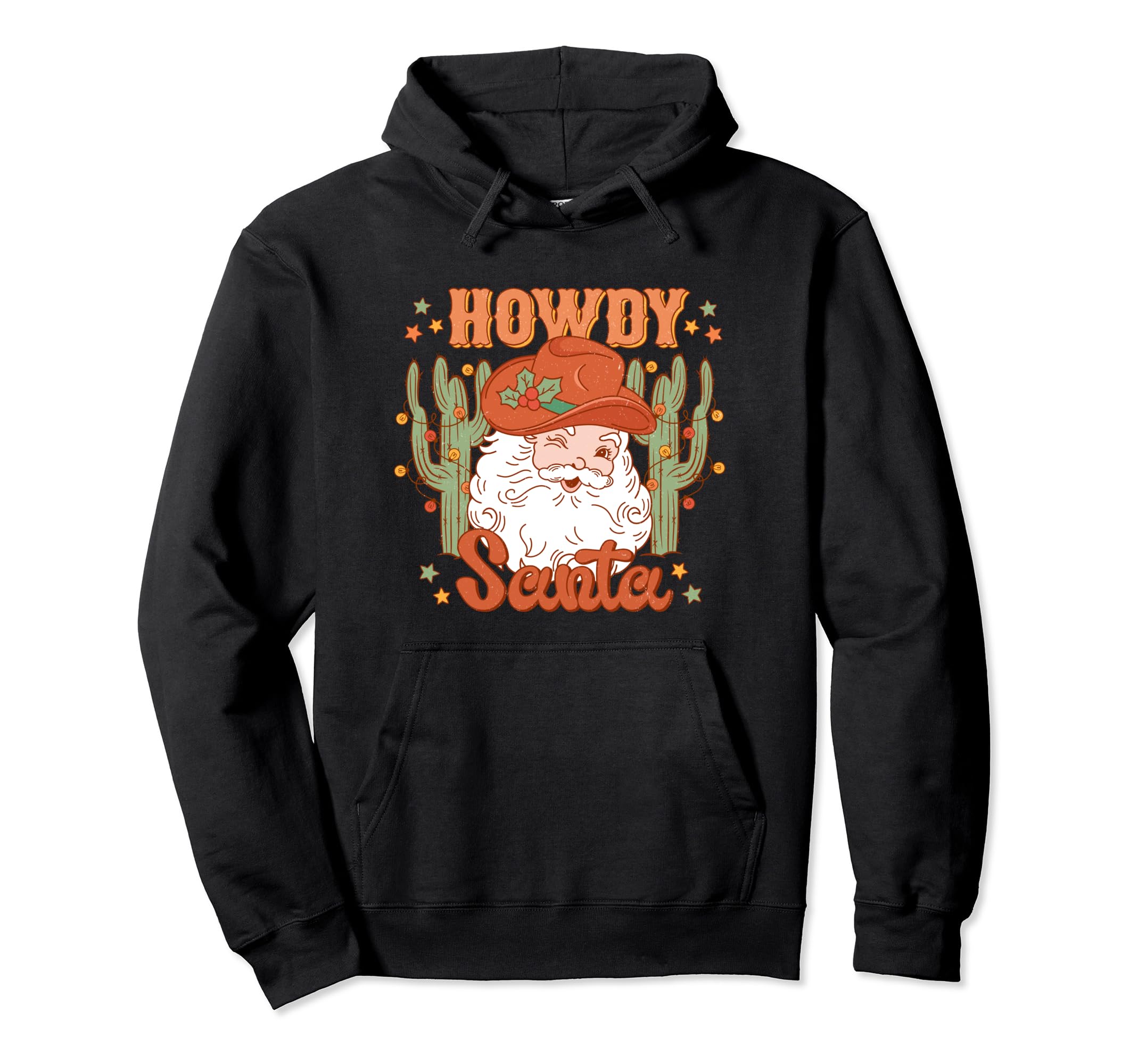 Howdy Santa Cowboy Western Hoodie - Aesthetic Graphic Unisex - T-Shirt, Sweatshirt, Hoodie