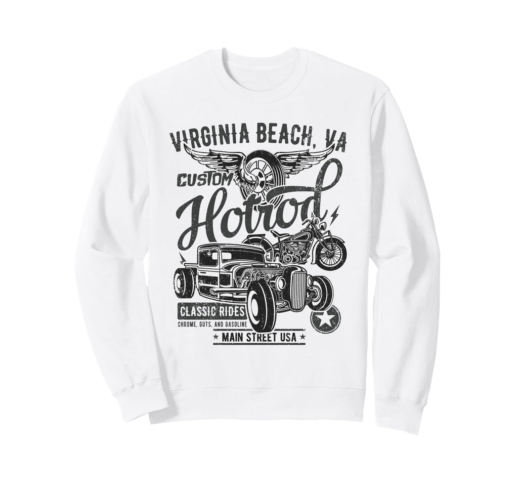 Virginia Beach Va Hotrod Car And Sweatshirt - Novelty Apparel for Adults - T-Shirt, Sweatshirt, Hoodie
