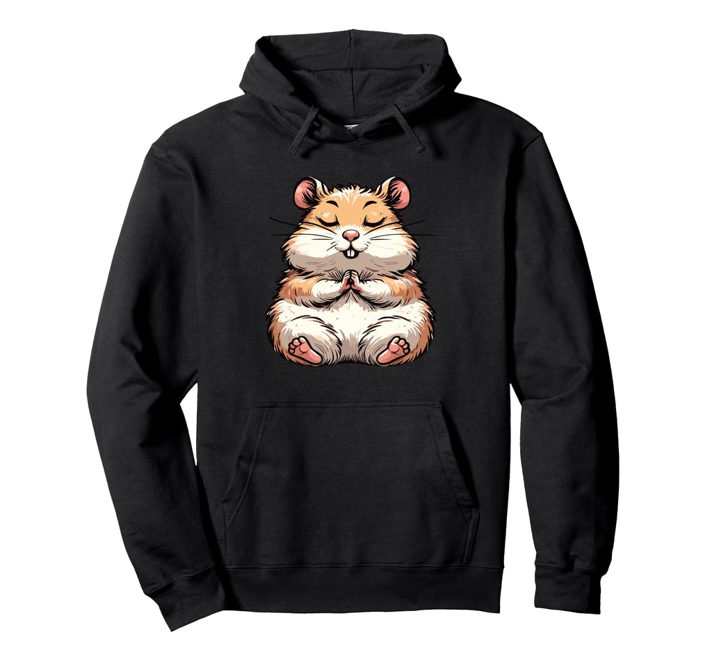 Meditation Hamster Yoga Pose Relaxing Hoodie - Trendy Graphic Men Women - T-Shirt, Sweatshirt, Hoodie