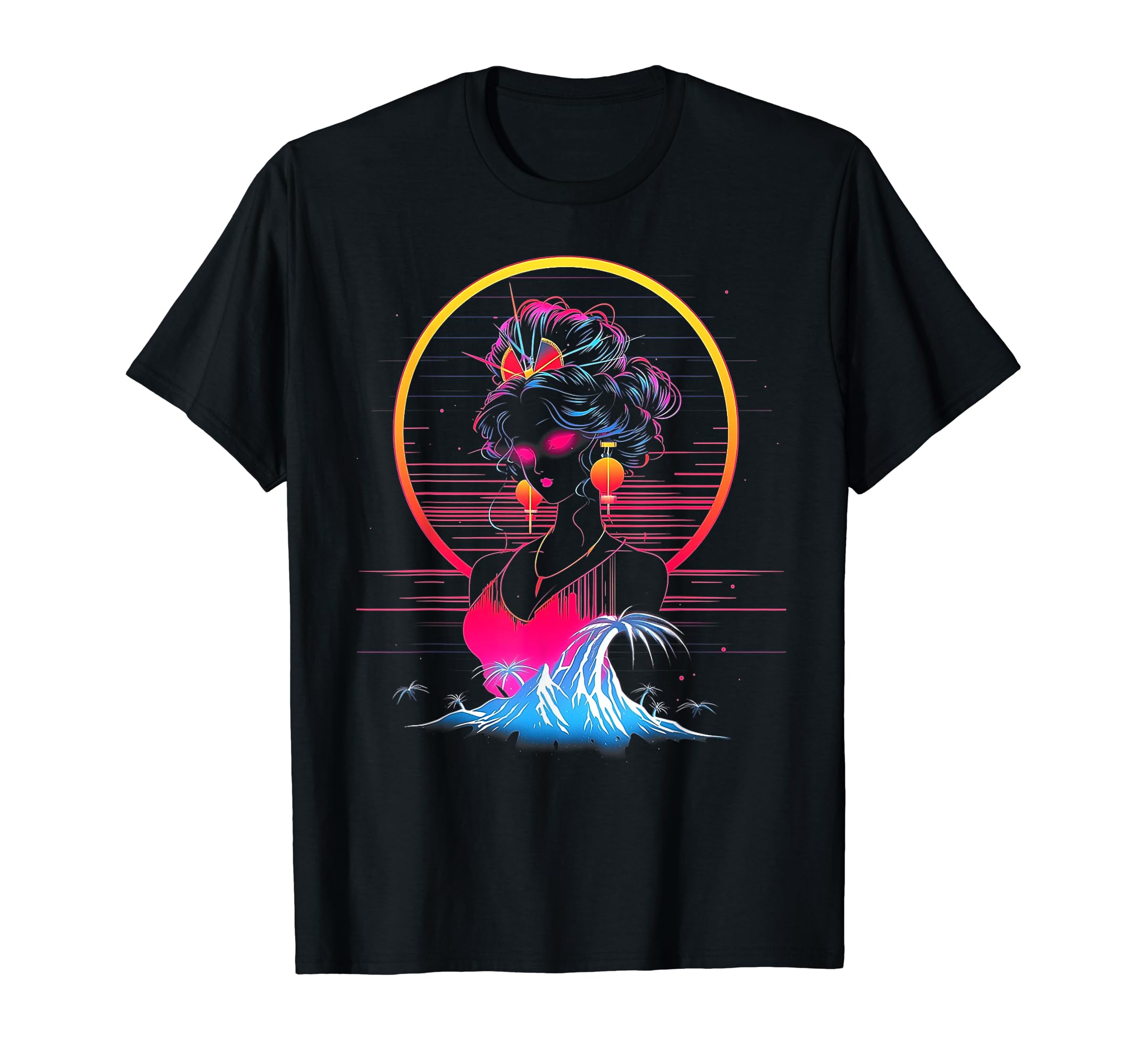 Vaporwave Geisha 80S Synthwave 3 T-Shirt - Trendy Graphic Men Women - T-Shirt, Sweatshirt, Hoodie