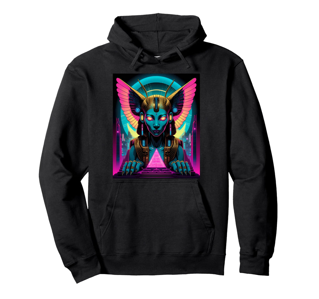 Vaporwave Sphinx 80S Synthwave Hoodie - Casual Everyday Wear for Adults - T-Shirt, Sweatshirt, Hoodie