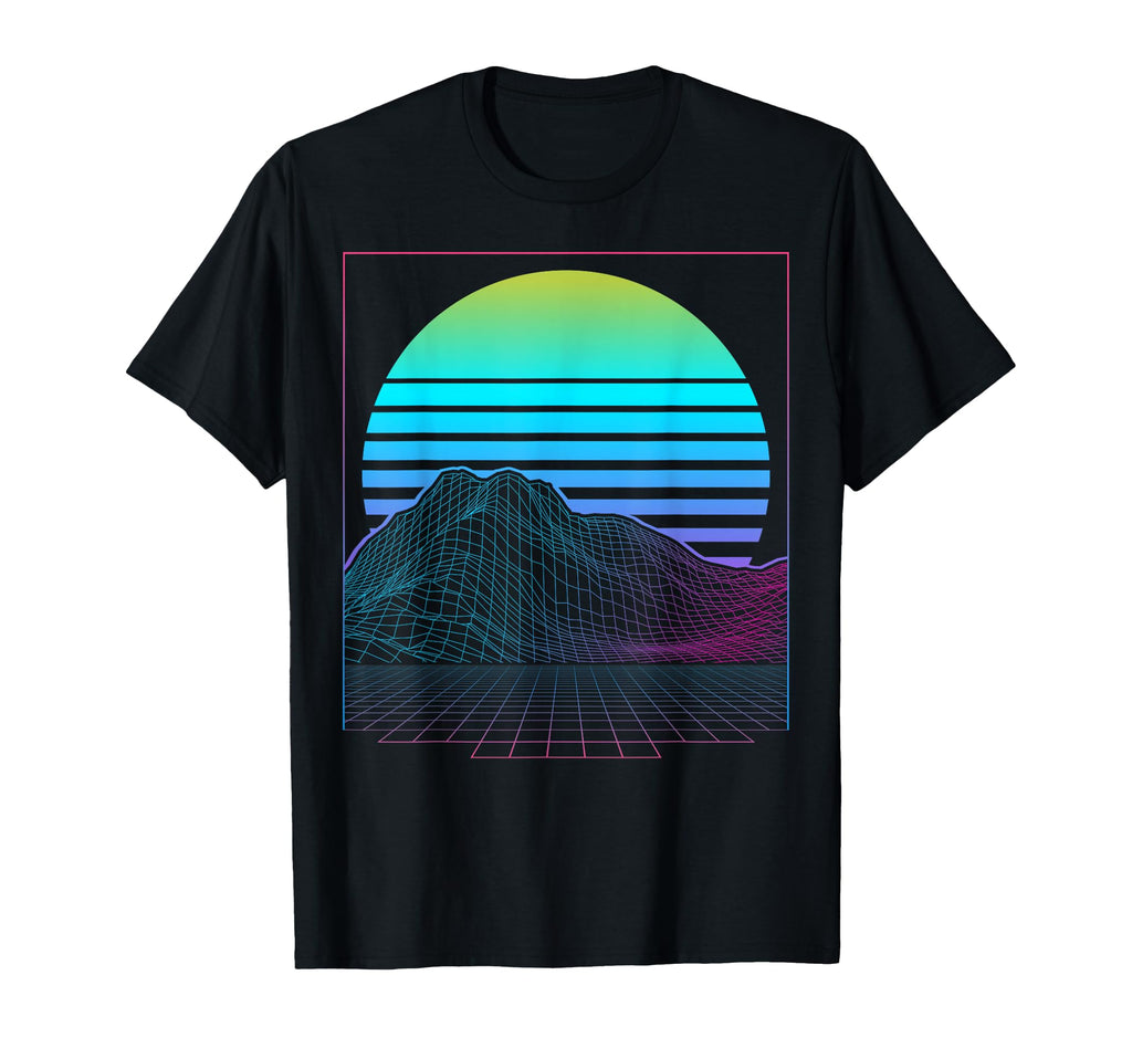 Vaporwave Aesthetic Sunset Retrowave T-Shirt - Custom Art Print Unisex - T-Shirt, Sweatshirt, Hoodie