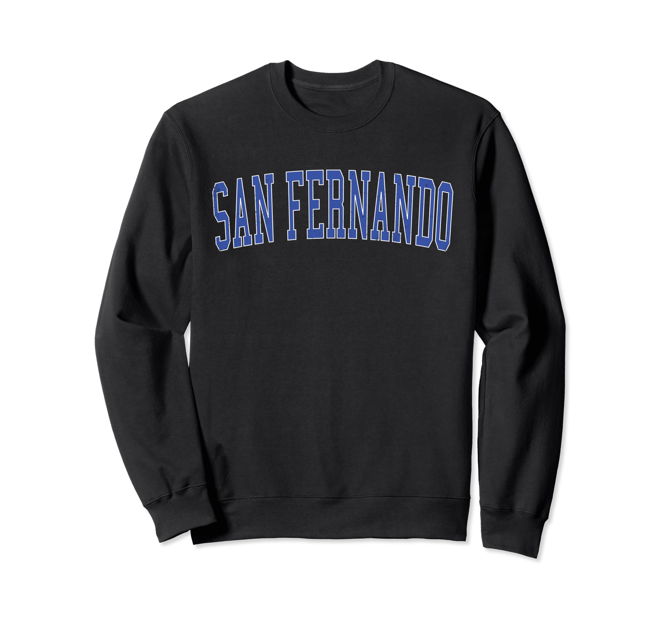 San Fernando Ca Distressed Blue Sweatshirt - Minimalist Print Men Women - T-Shirt, Sweatshirt, Hoodie