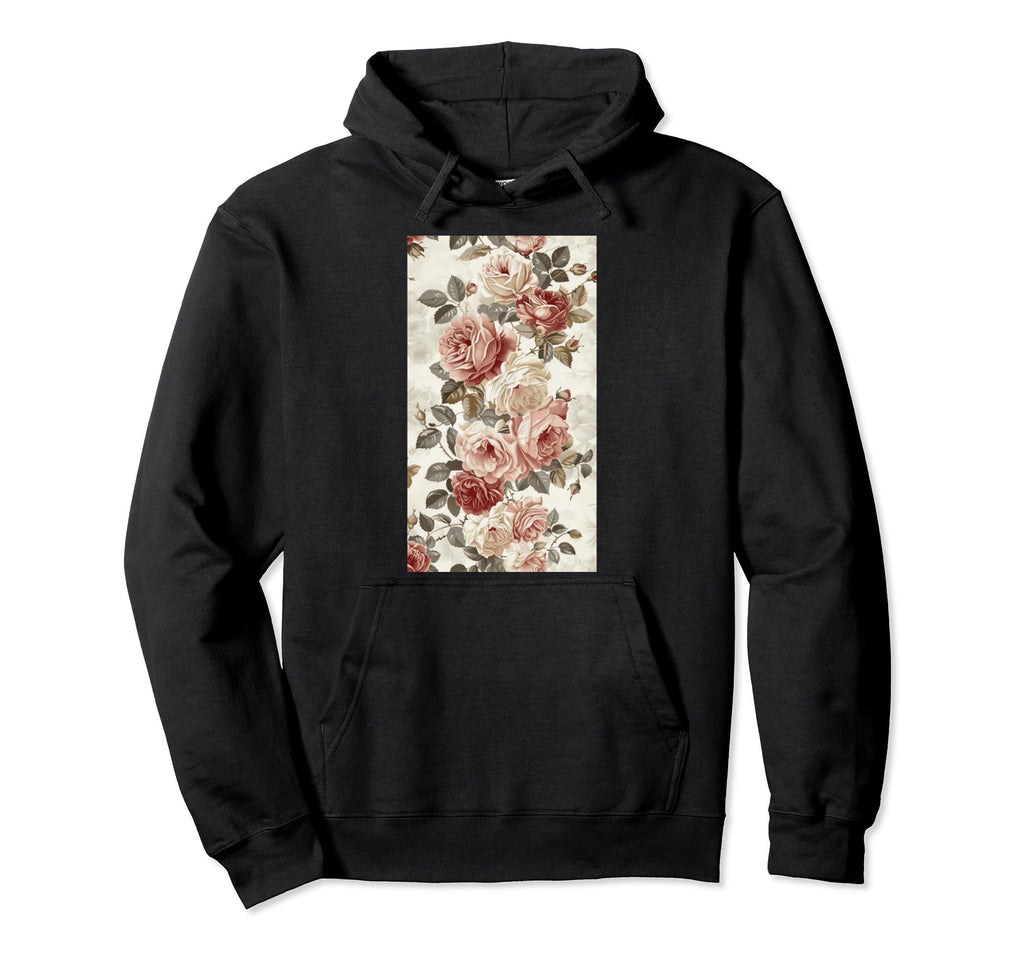 Inspired Pattern Antique Roses Hoodie - Casual Everyday Wear Men Women - T-Shirt, Sweatshirt, Hoodie