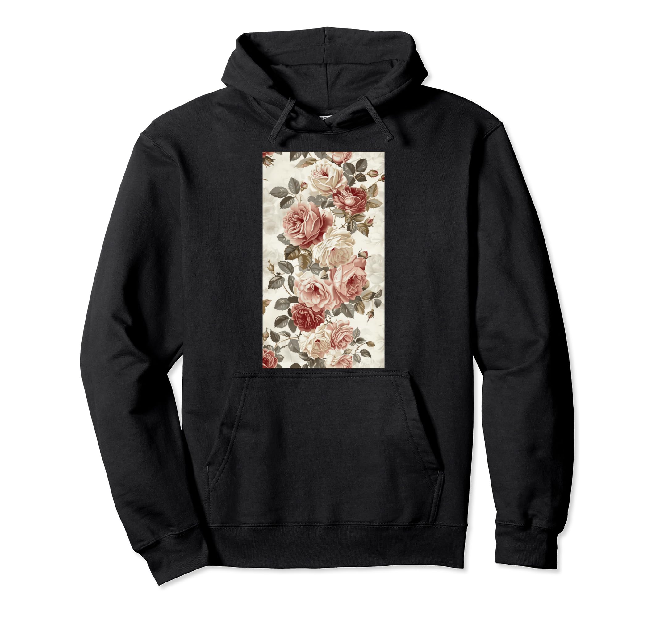 Inspired Pattern Antique Roses Hoodie - Casual Everyday Wear Men Women - T-Shirt, Sweatshirt, Hoodie