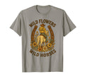 Wild Flowers Wild Horses Western T-Shirt - Custom Art Print for Adults - T-Shirt, Sweatshirt, Hoodie