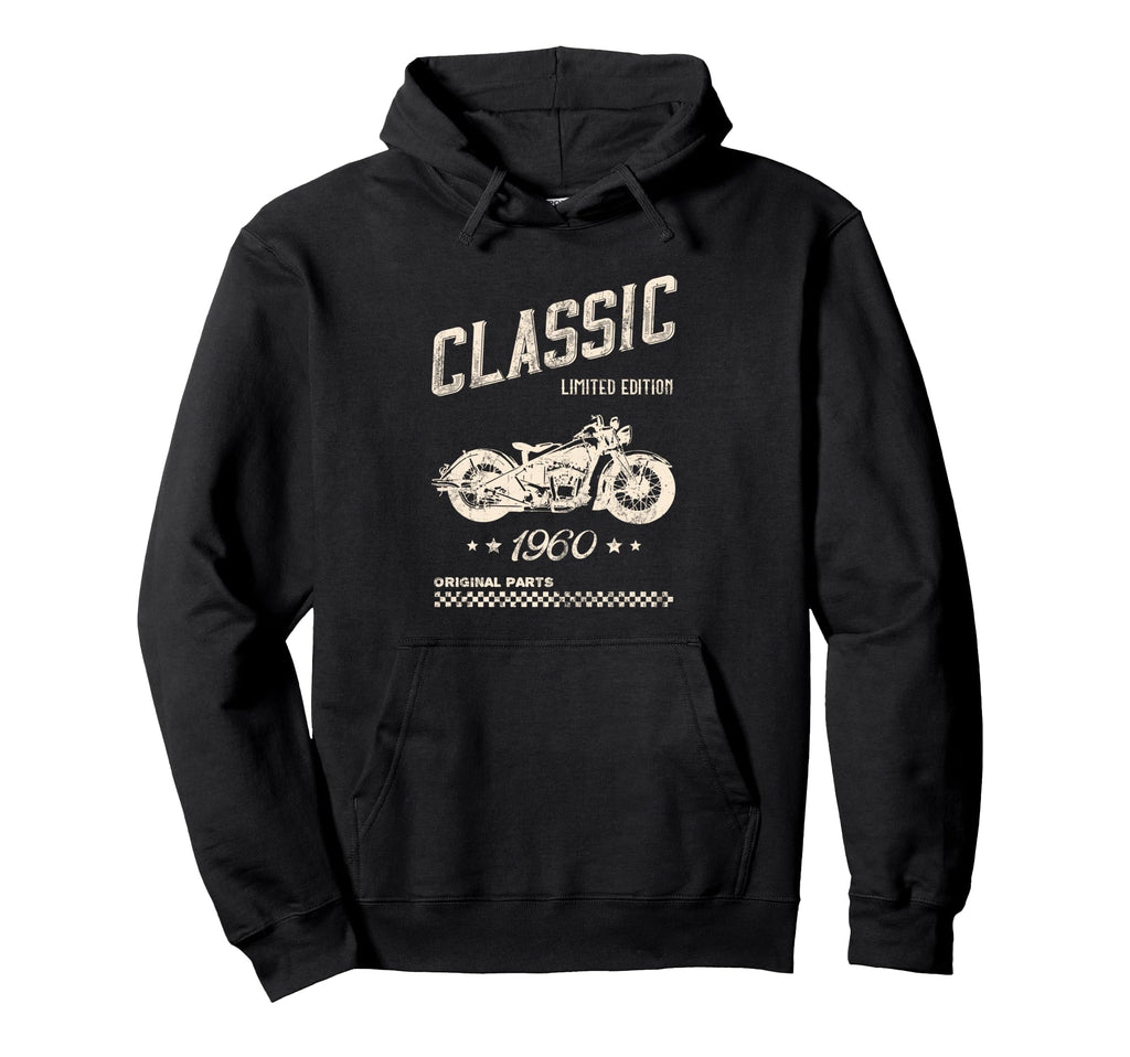 65Th Birthday 1960 Motorcycle Hoodie - Novelty Apparel Men Women - T-Shirt, Sweatshirt, Hoodie