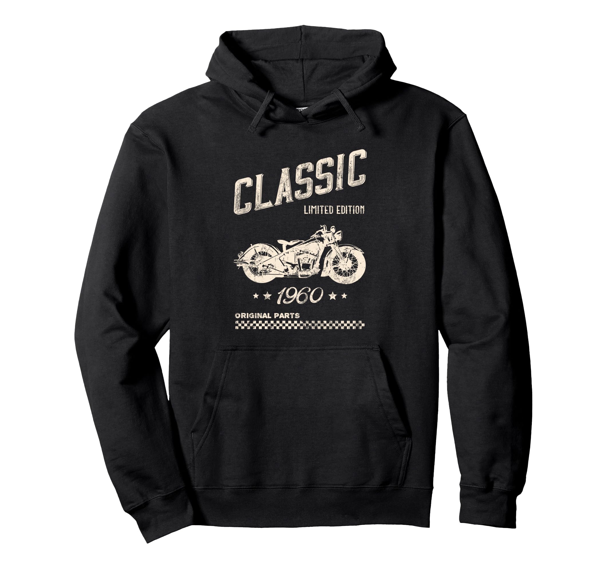 65Th Birthday 1960 Motorcycle Hoodie - Novelty Apparel Men Women - T-Shirt, Sweatshirt, Hoodie