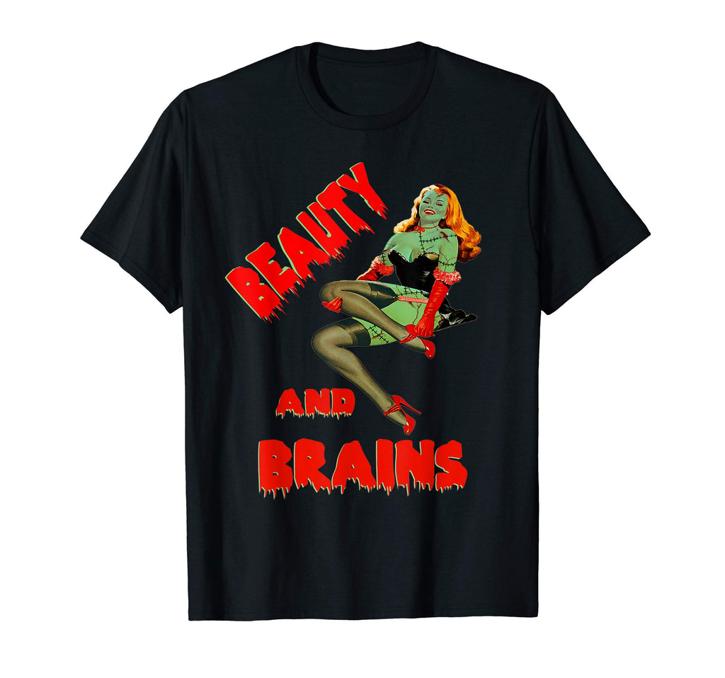 Zombie Pin Up Halloween Beauty T-Shirt - Fun Novelty Design for Adults - T-Shirt, Sweatshirt, Hoodie