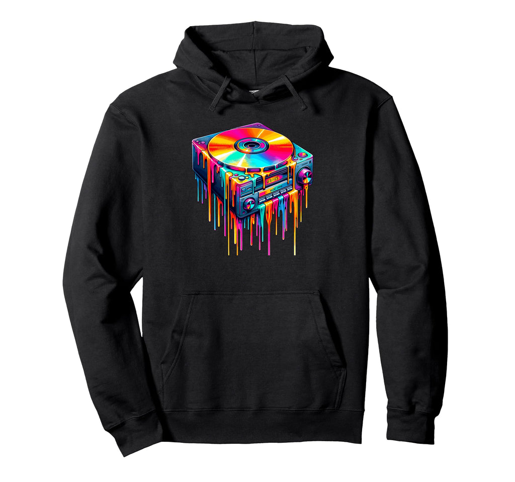 Dripping Paint Art Vinyl Record Hoodie - Fun Novelty Design for Adults - T-Shirt, Sweatshirt, Hoodie