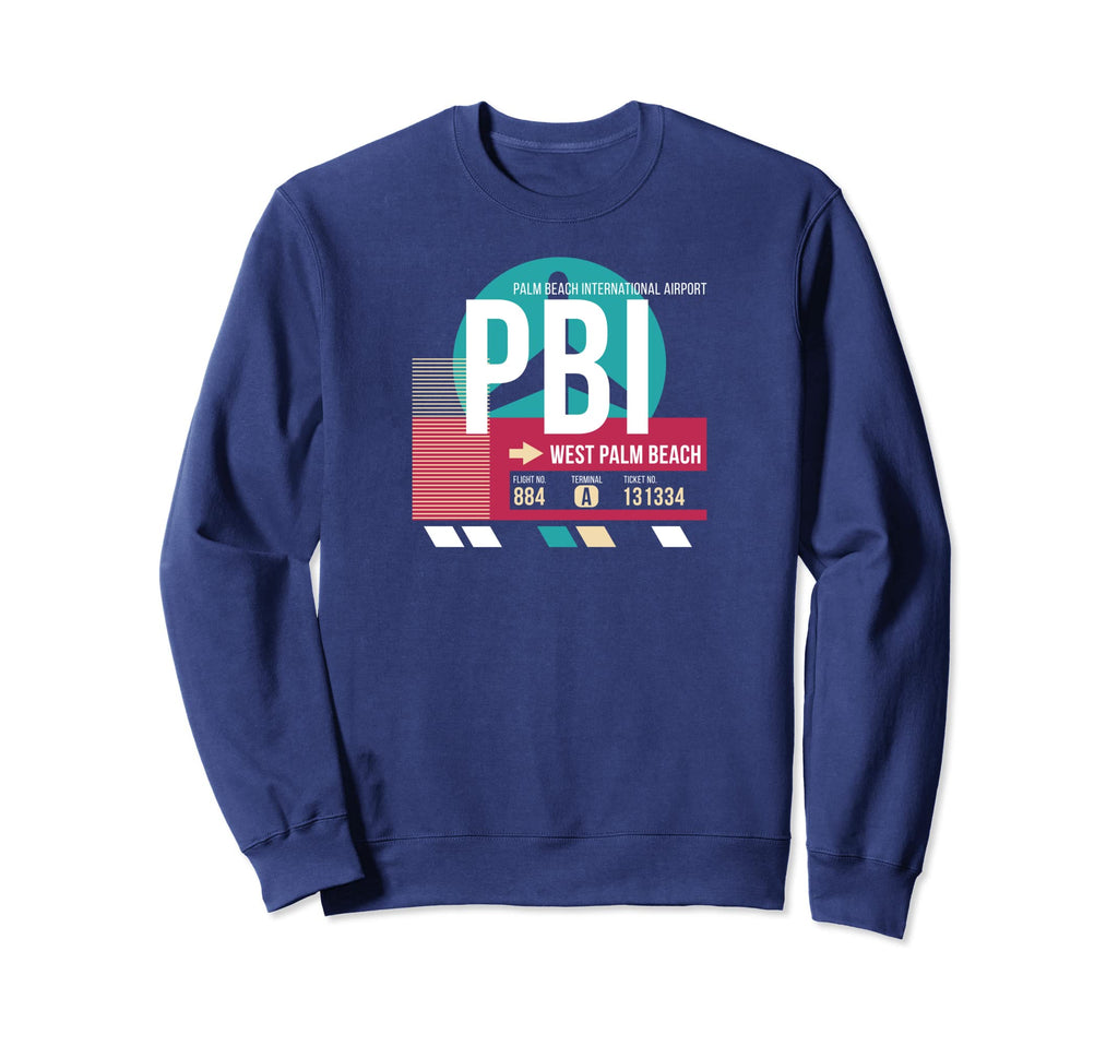 West Palm Beach Pbi Airport Code Sweatshirt - Fun Novelty Design Unisex - T-Shirt, Sweatshirt, Hoodie