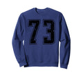 Number 73 Distressed Grunge Jersey Team Sweatshirt - Unique Graphic Unisex - T-Shirt, Sweatshirt, Hoodie