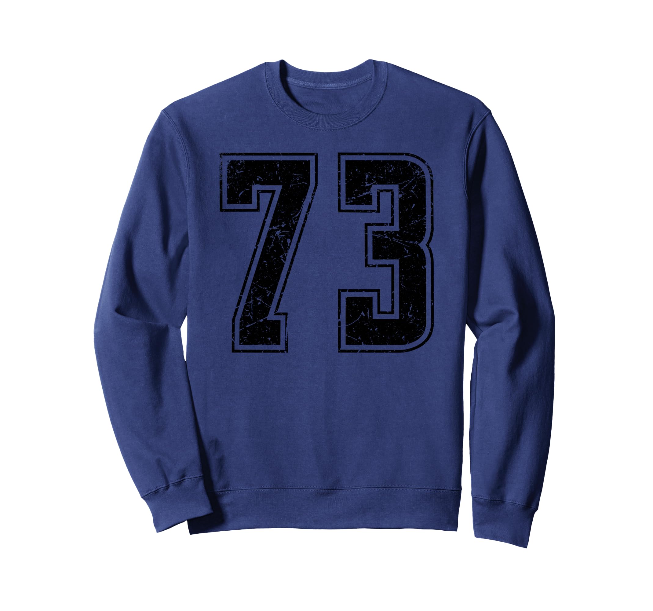Number 73 Distressed Grunge Jersey Team Sweatshirt - Unique Graphic Unisex - T-Shirt, Sweatshirt, Hoodie