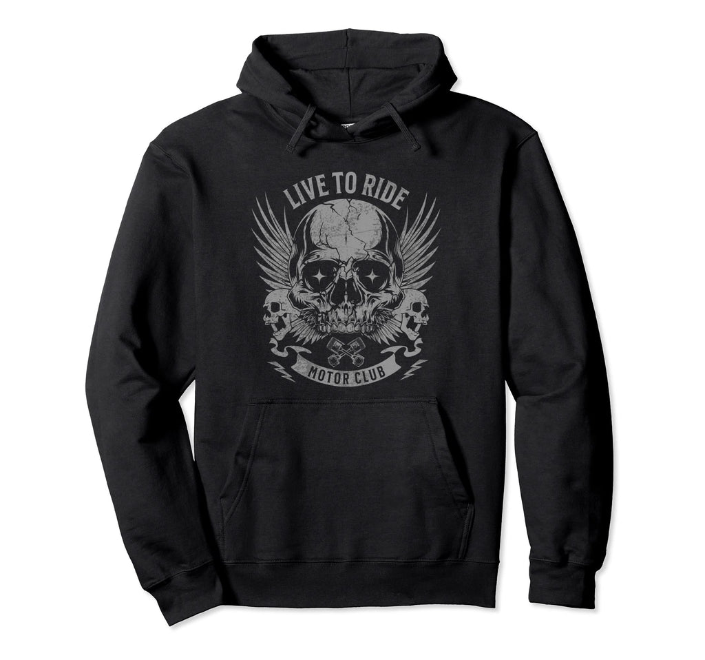 Live To Ride Motor Club Motorcycle Hoodie - Streetwear Style Men Women - T-Shirt, Sweatshirt, Hoodie