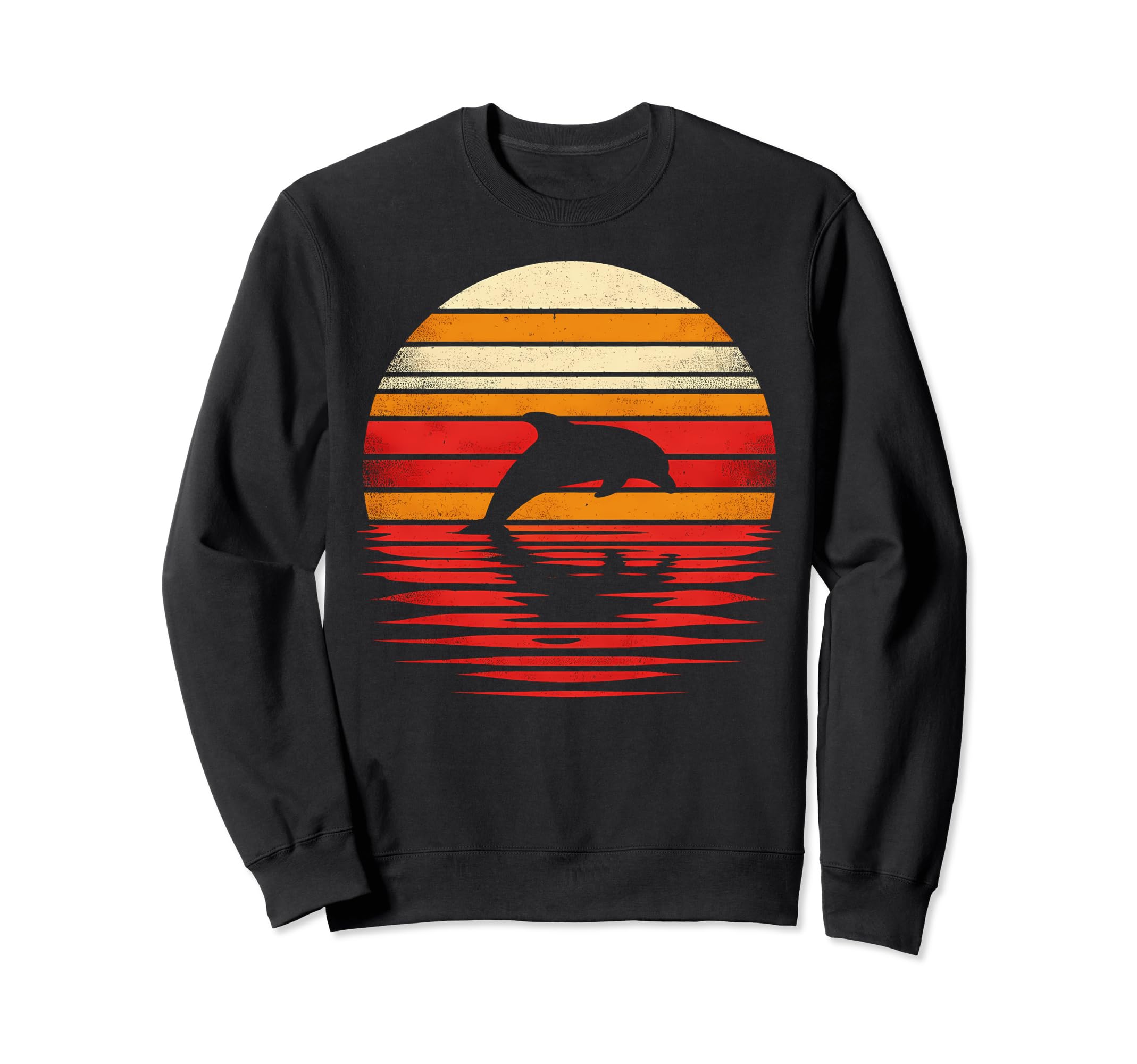 Dolphin Sunset Safari 70S Fishing Sweatshirt - Trendy Graphic for Adults - T-Shirt, Sweatshirt, Hoodie