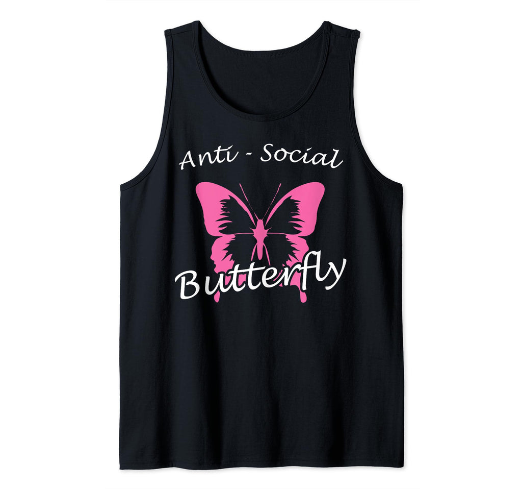 Anti Social Butterfly Funny Sarcastic T-Shirt - Minimalist Print Men Women - T-Shirt, Sweatshirt, Hoodie