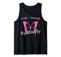 Anti Social Butterfly Funny Sarcastic T-Shirt - Minimalist Print Men Women - T-Shirt, Sweatshirt, Hoodie