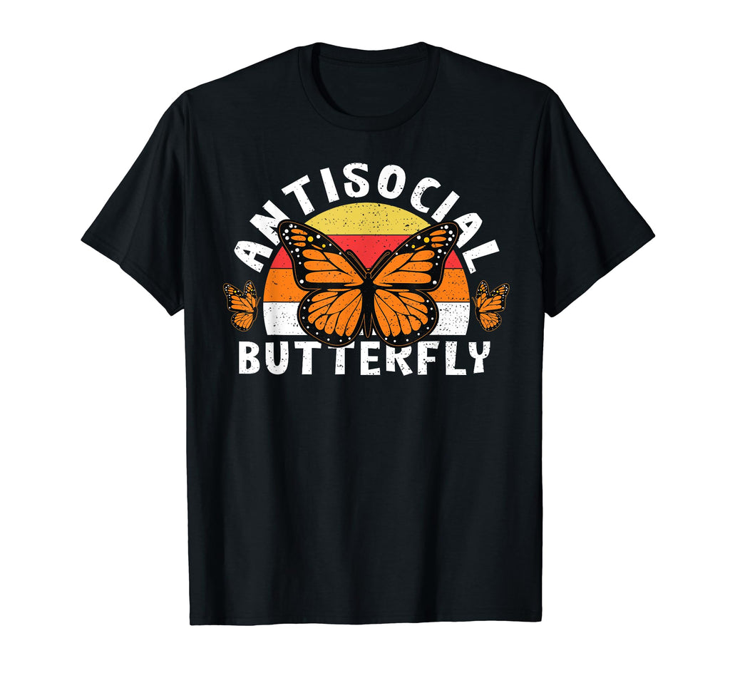 Funny Animal Lover Antisocial Butterfly T-Shirt - Minimalist Print Unisex - T-Shirt, Sweatshirt, Hoodie