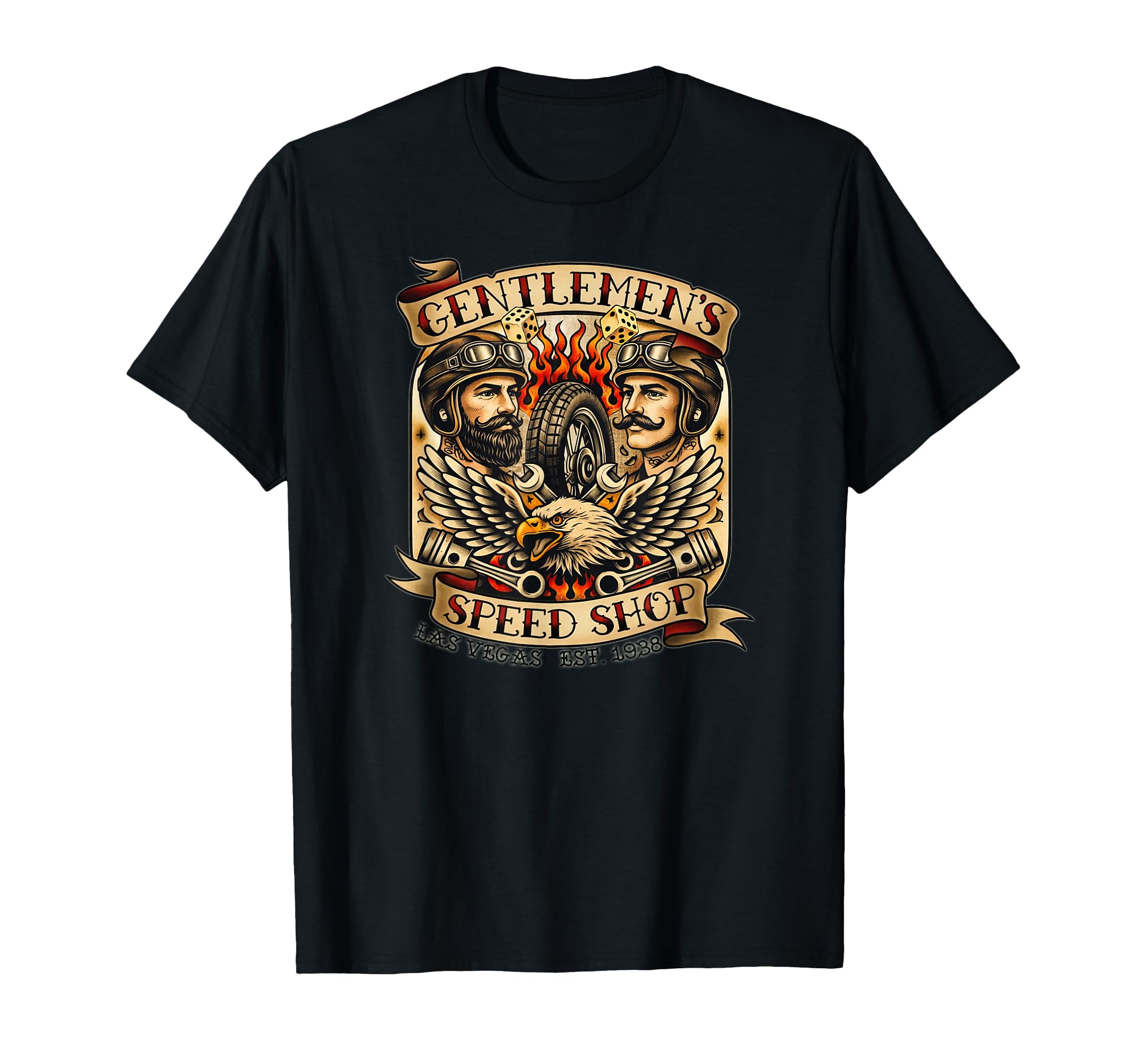 Gentlemen Speed Garage Shop Vegas Race T-Shirt - Minimalist Print Unisex - T-Shirt, Sweatshirt, Hoodie