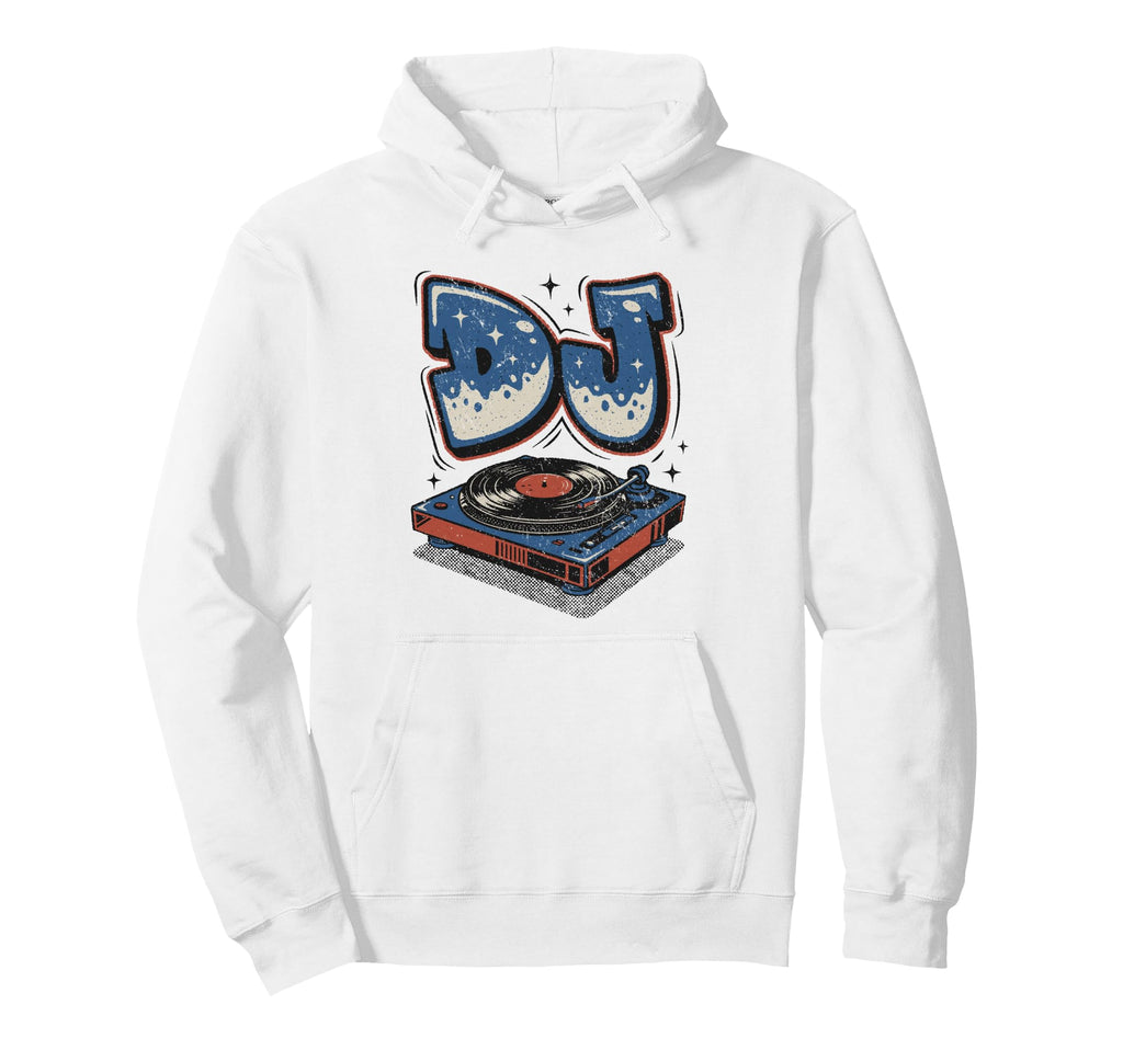 Dj Disc Jockey Vinyl Record Player Hoodie - Streetwear Style for Adults - T-Shirt, Sweatshirt, Hoodie
