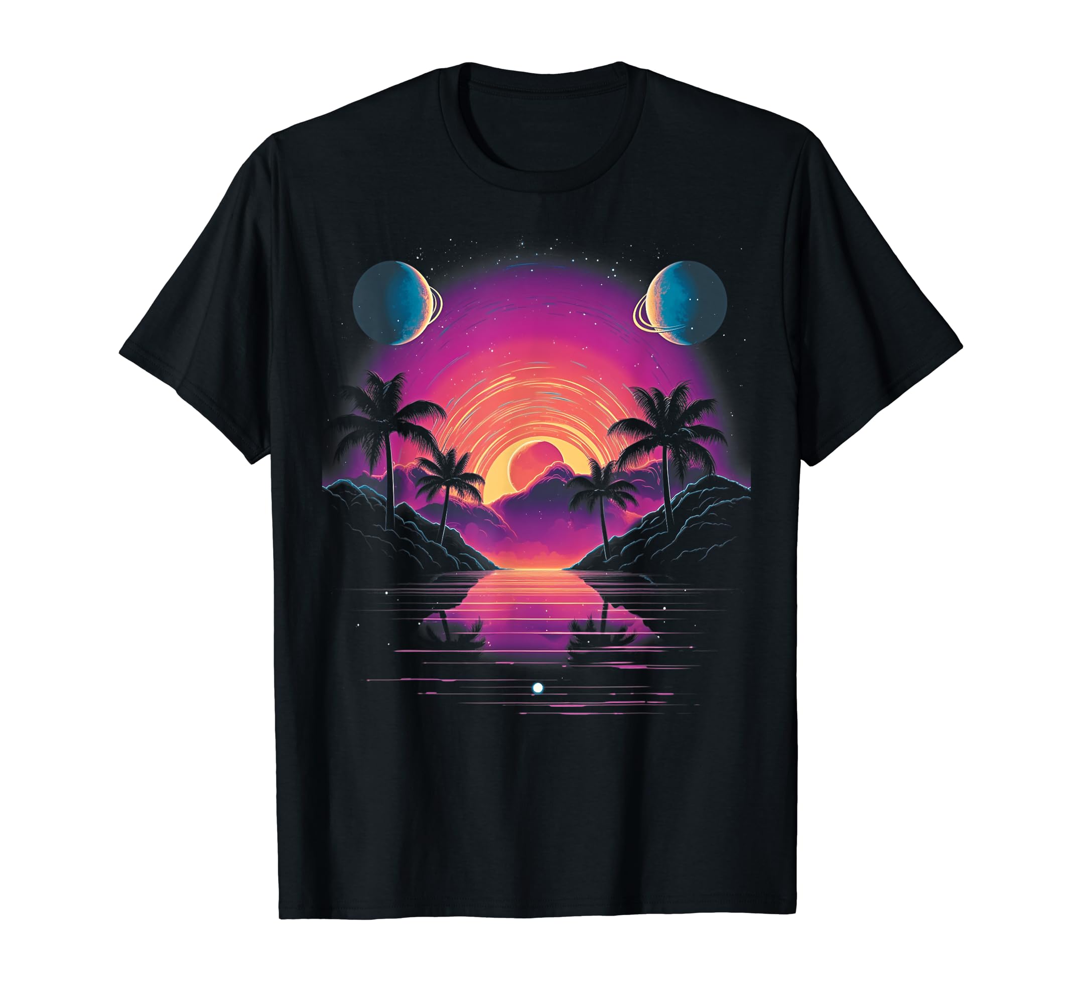 Vaporwave Solar System 80S Synthwave T-Shirt - Trendy Graphic for Adults - T-Shirt, Sweatshirt, Hoodie