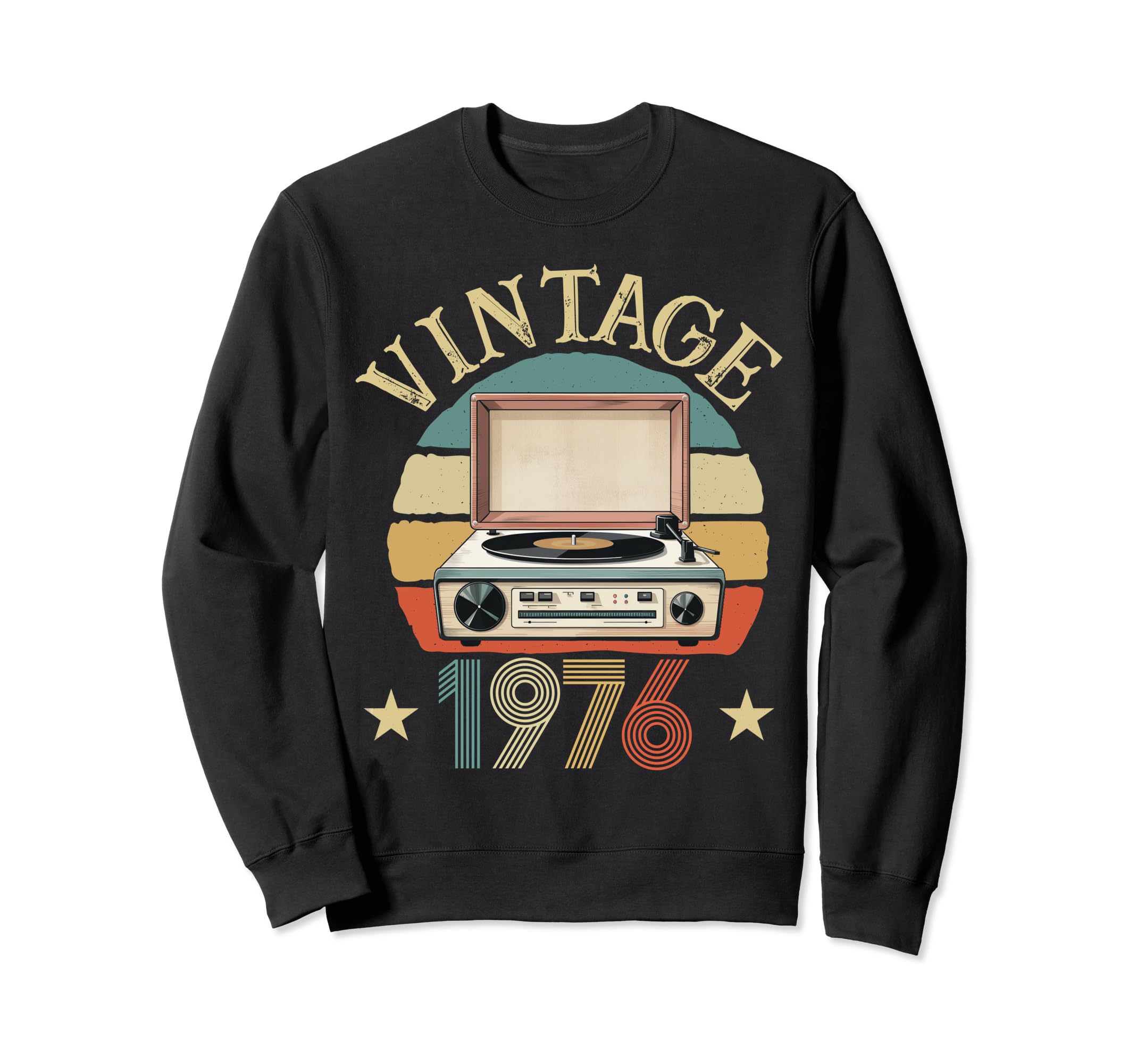 1976 Born 1976 Sunset Vinyl Record Sweatshirt - Minimalist Print Unisex - T-Shirt, Sweatshirt, Hoodie