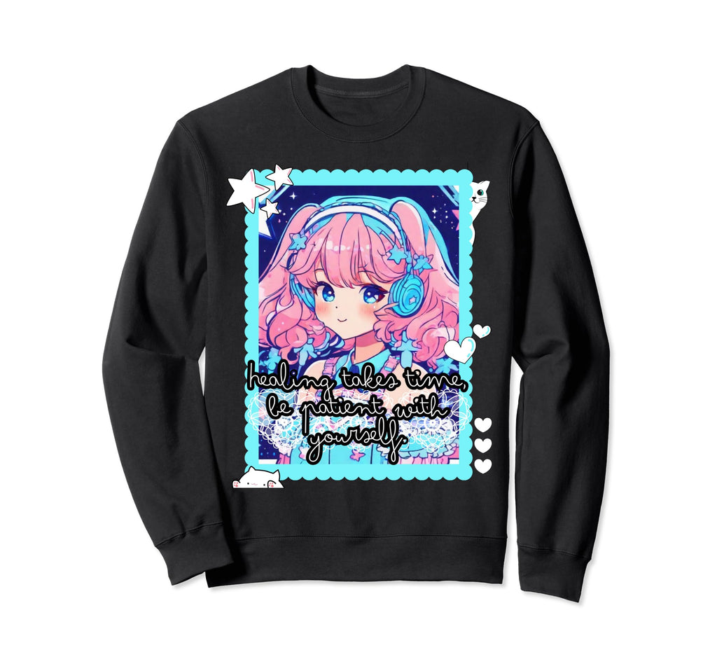 Kawaii Darkness Bright Mind Sweatshirt - Aesthetic Graphic Men Women - T-Shirt, Sweatshirt, Hoodie