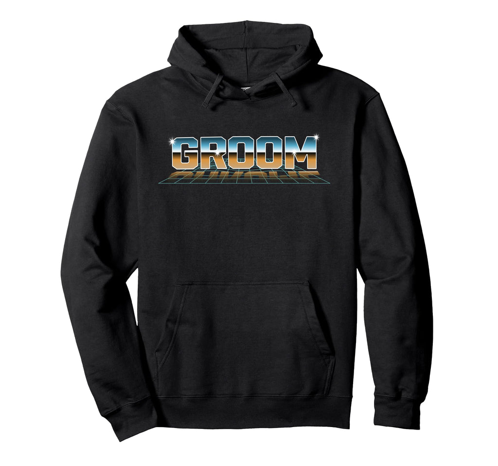 Synthwave Groom Bachelor 80S Aesthetic Hoodie - Unique Graphic Men Women - T-Shirt, Sweatshirt, Hoodie