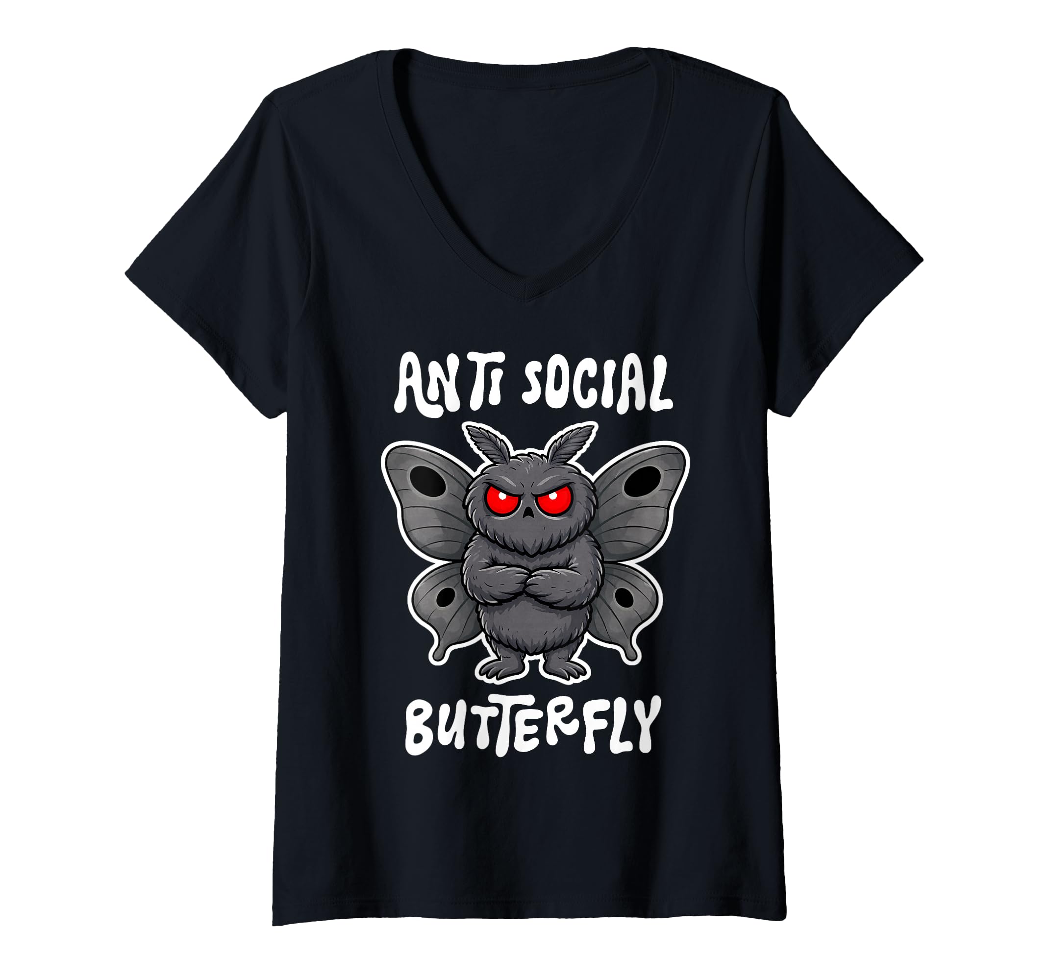 Womens Anti Social Butterfly T-Shirt - Casual Everyday Wear Men Women - T-Shirt, Sweatshirt, Hoodie