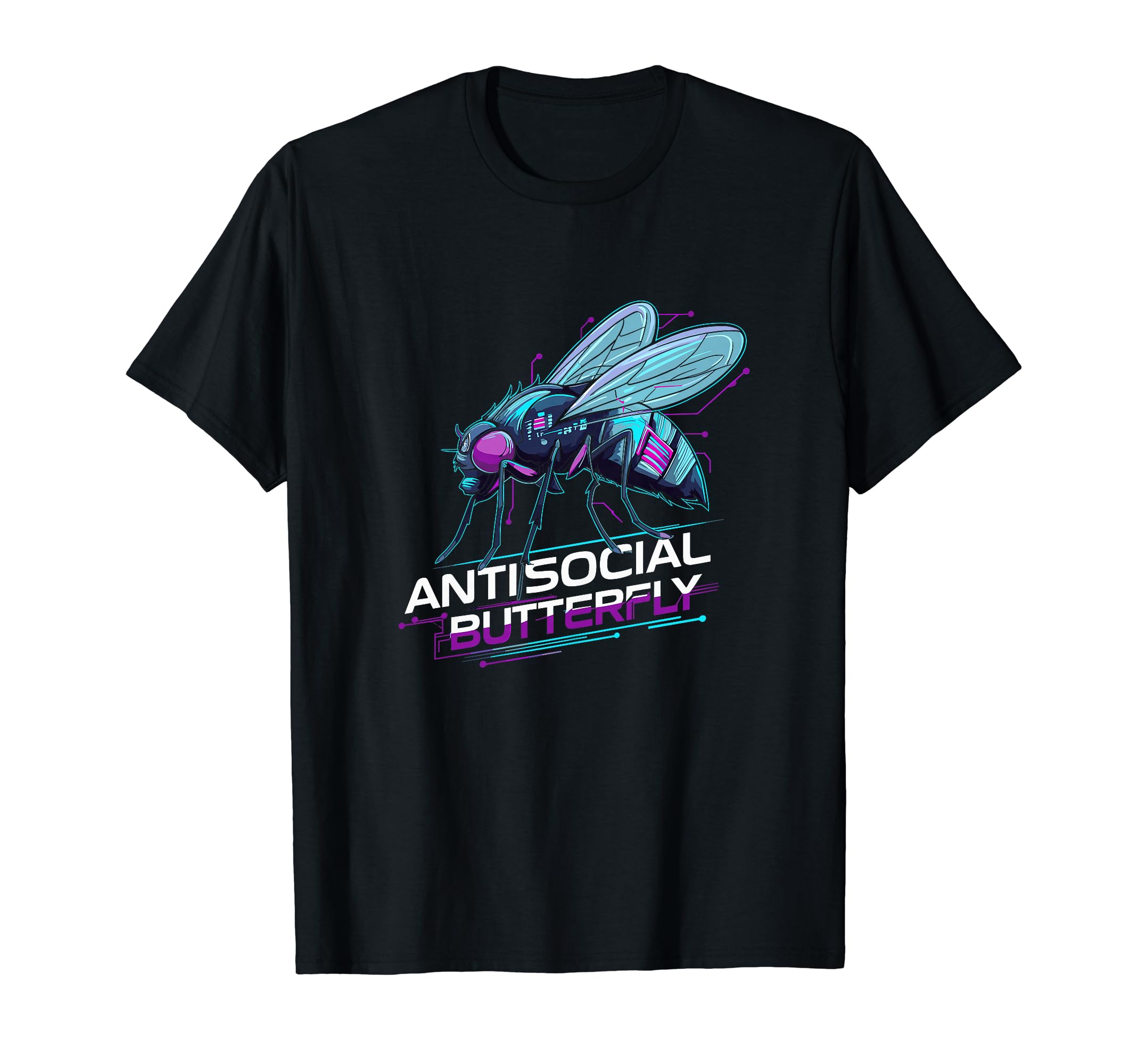 Antisocial Butterfly Housefly Introvert T-Shirt - Trendy Graphic Unisex - T-Shirt, Sweatshirt, Hoodie