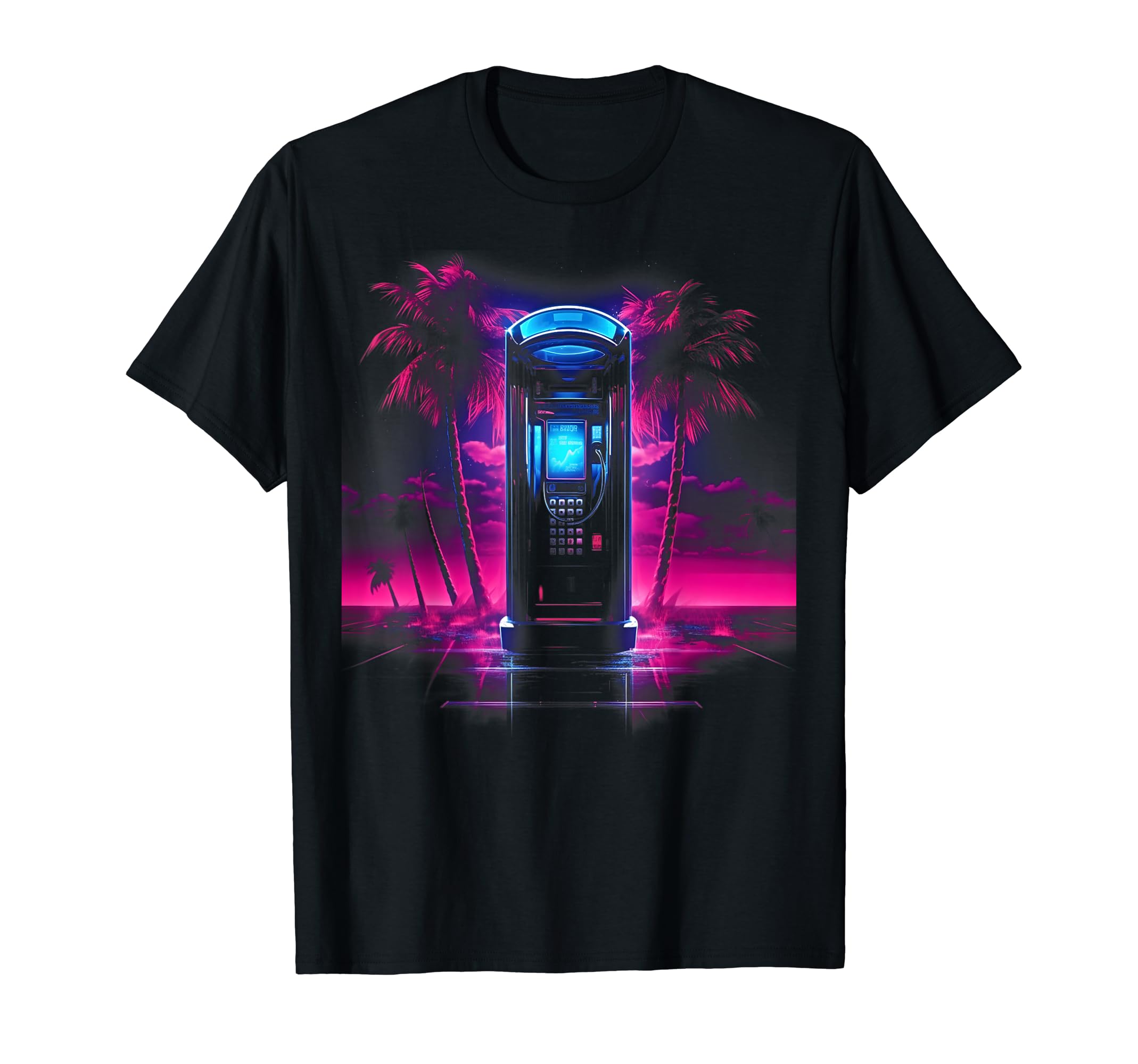 Vaporwave Phone Booth 80S Synthwave 2 T-Shirt - Casual Everyday Wear Unisex - T-Shirt, Sweatshirt, Hoodie
