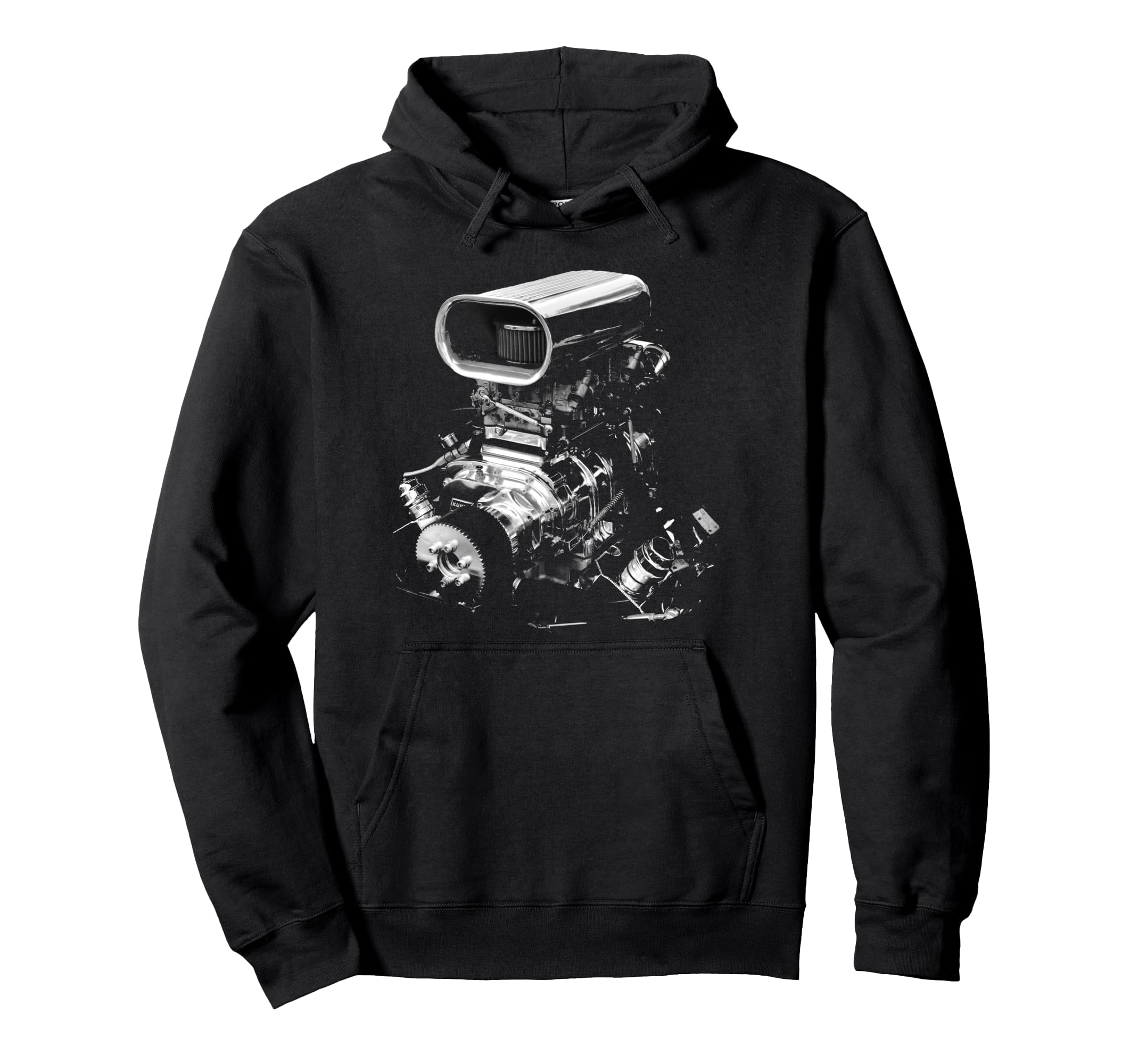 Blower Big Block Racing Car Engine Hoodie - Unique Graphic Men Women - T-Shirt, Sweatshirt, Hoodie