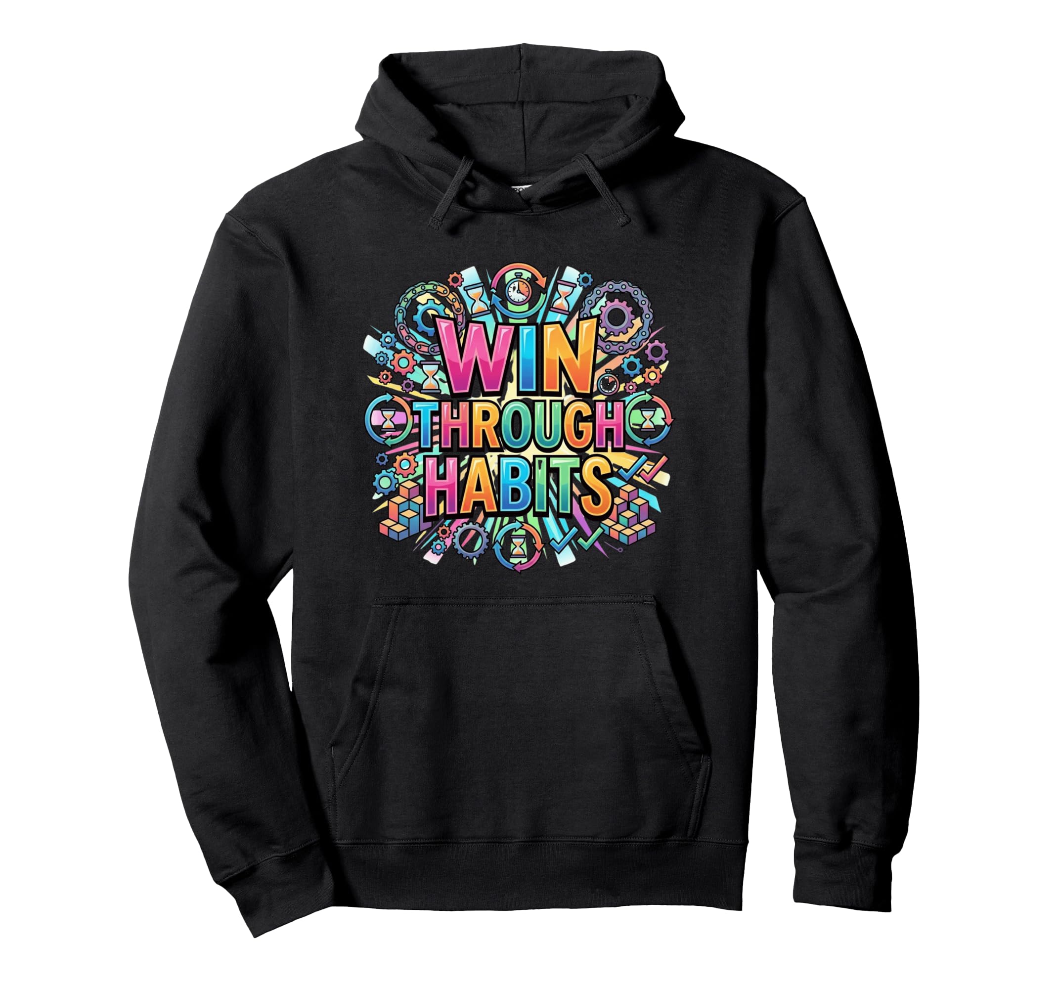 Success Motivation Habit Mindset Typography Hoodie - Trendy Graphic Unisex - T-Shirt, Sweatshirt, Hoodie