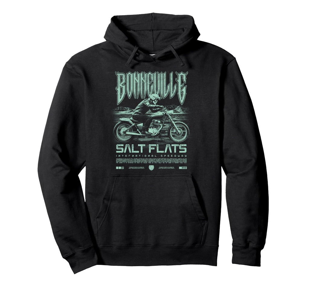 Bonneville Salt Flats Motorcycle Hoodie - Fun Novelty Design Men Women - T-Shirt, Sweatshirt, Hoodie