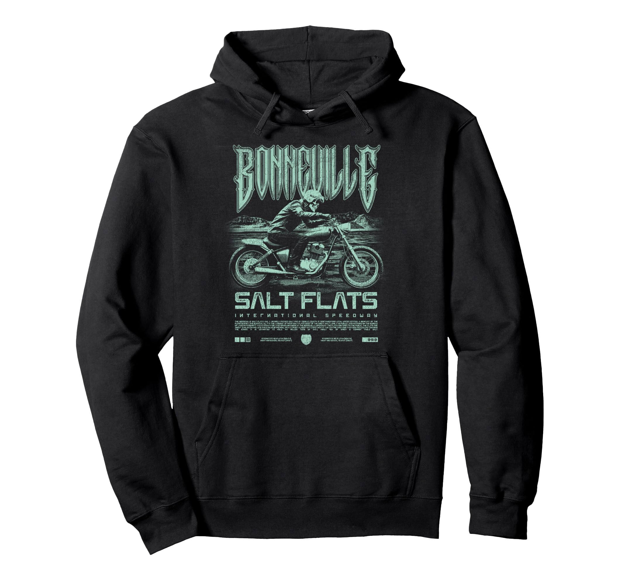 Bonneville Salt Flats Motorcycle Hoodie - Fun Novelty Design Men Women - T-Shirt, Sweatshirt, Hoodie