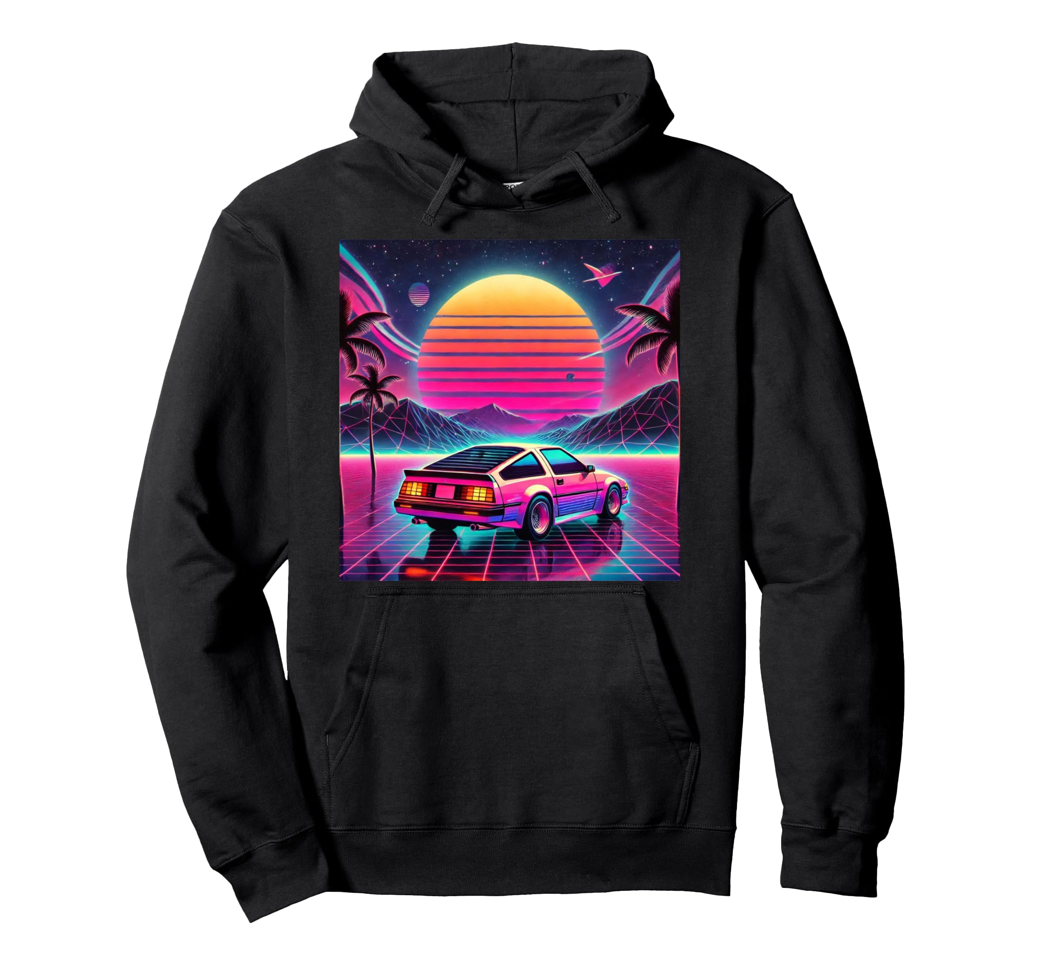 Outrun Synthwave Vaporwave Aesthetic 80S Hoodie - Novelty Apparel Unisex - T-Shirt, Sweatshirt, Hoodie
