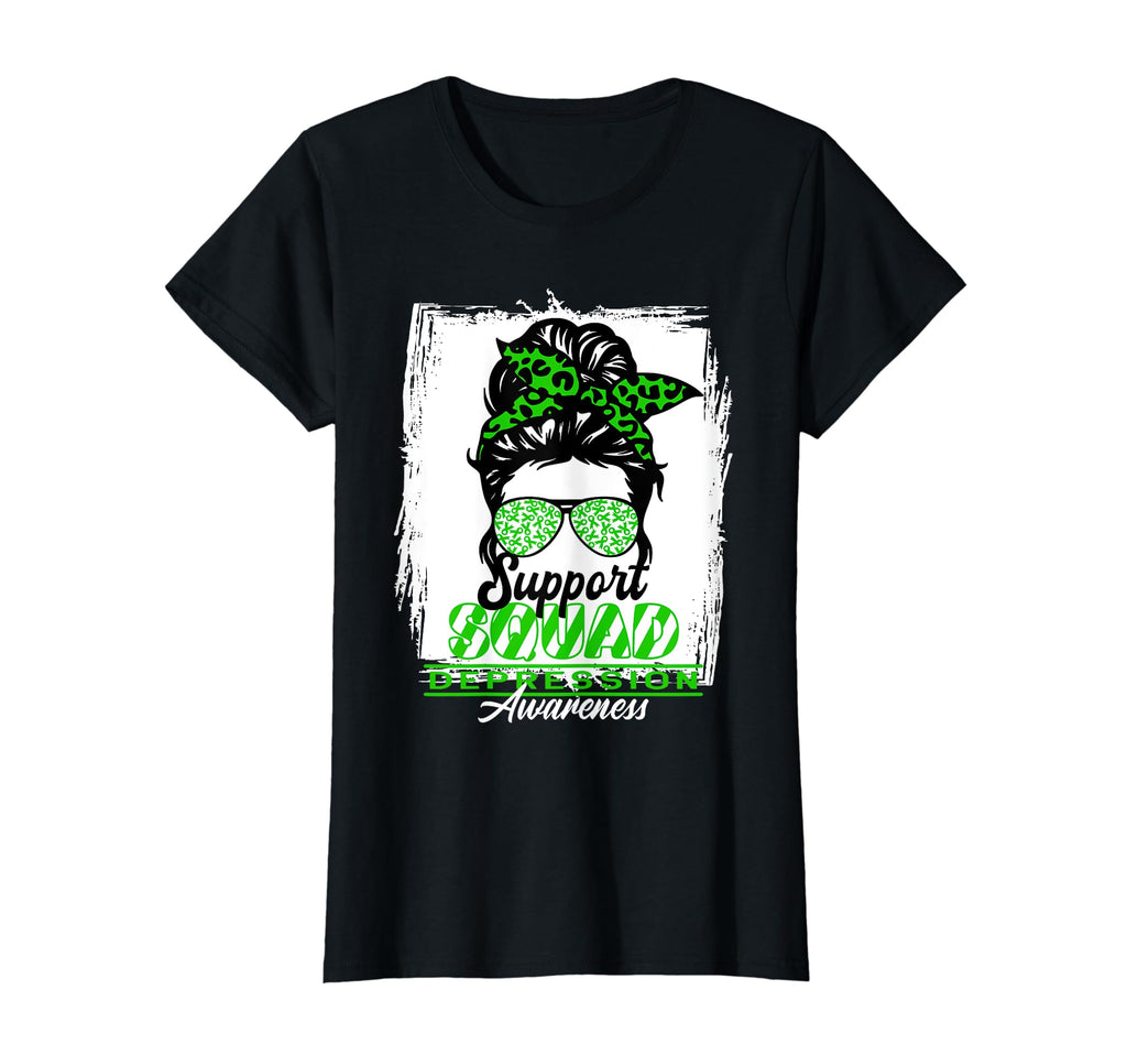 Womens Messy Bun Support Awareness Squad T-Shirt - Graphic Print Men Women - T-Shirt, Sweatshirt, Hoodie