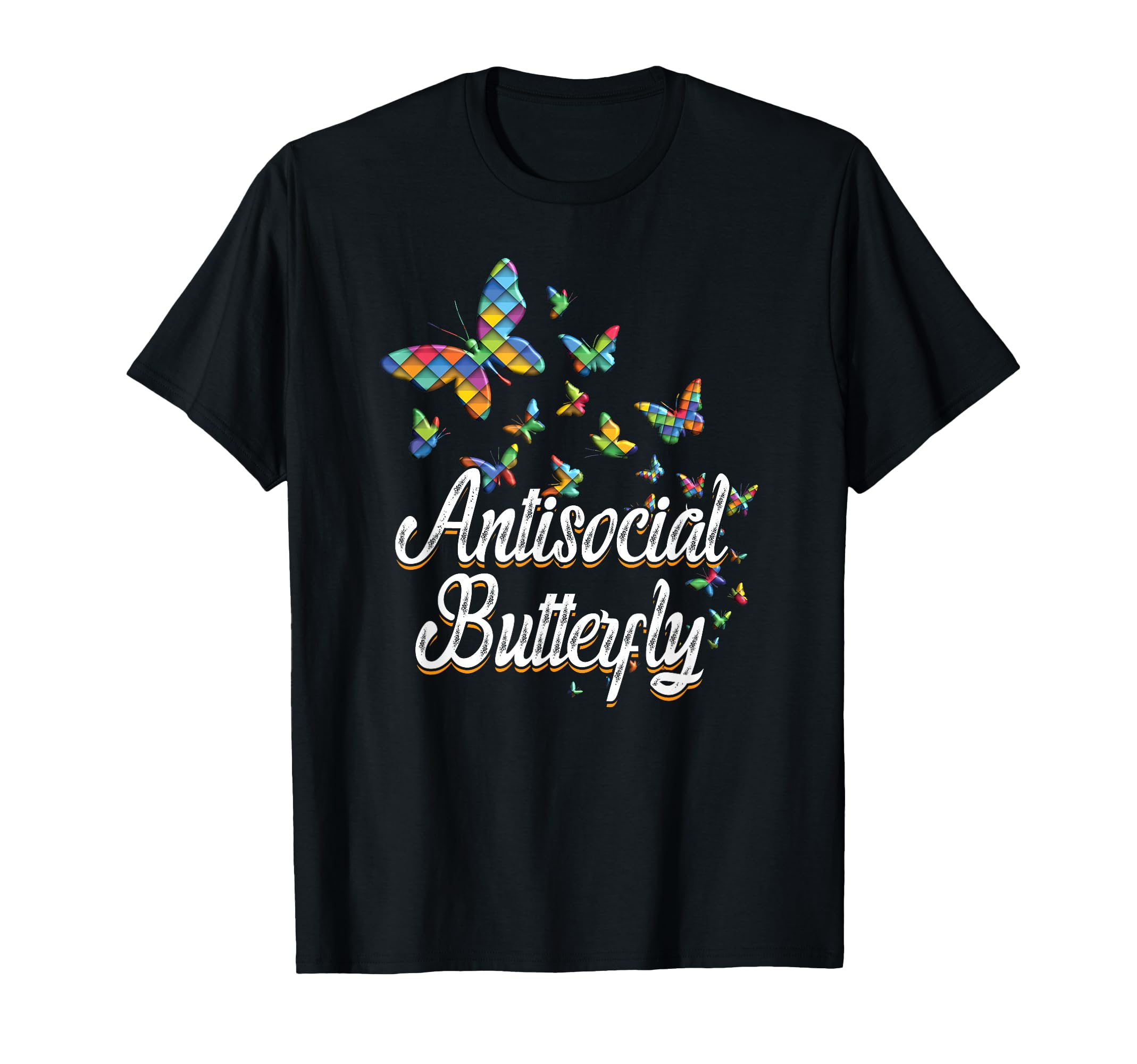Antisocial Butterfly Geometric Pattern T-Shirt - Trendy Graphic Unisex - T-Shirt, Sweatshirt, Hoodie