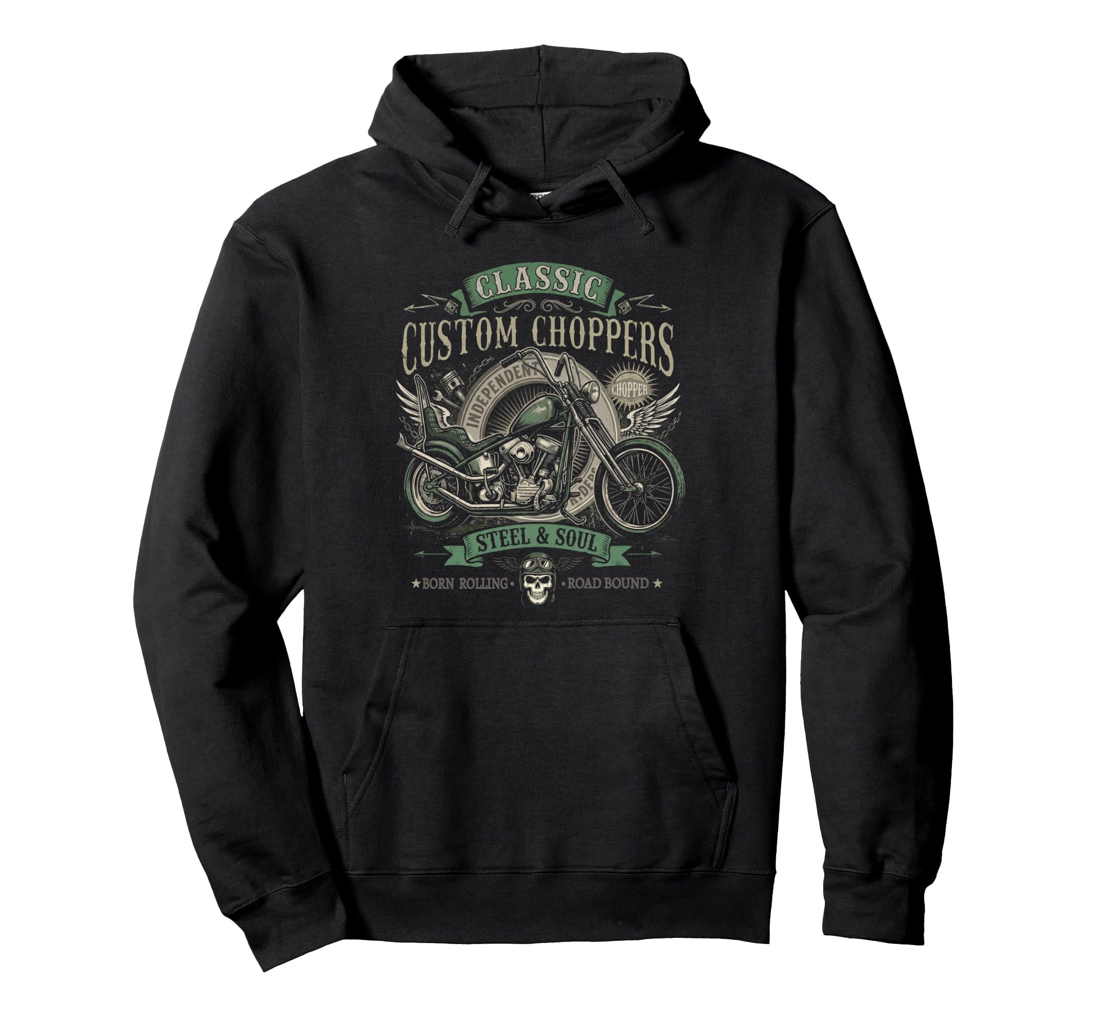Biker Dad Grunge Fathers Day Hoodie - Casual Everyday Wear Men Women - T-Shirt, Sweatshirt, Hoodie