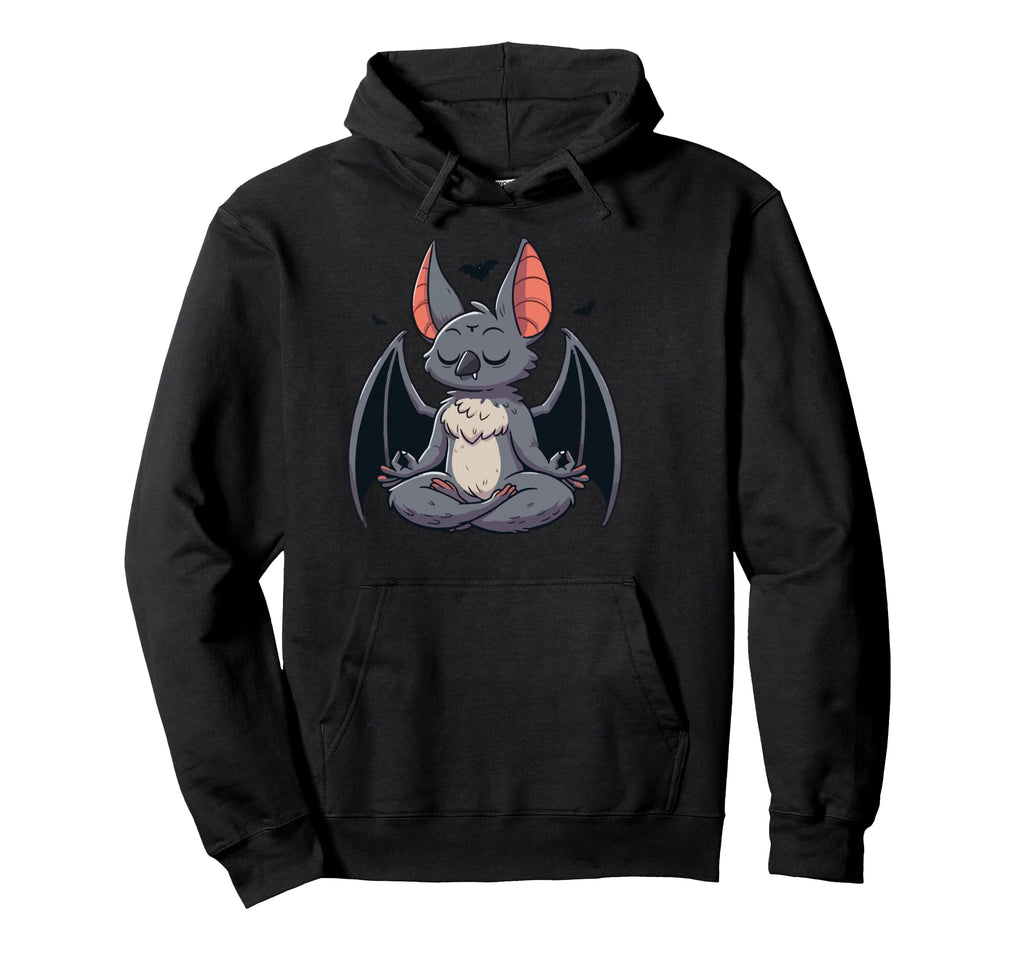 Meditation Bat Yoga Pose Relaxing Hoodie - Aesthetic Graphic Men Women - T-Shirt, Sweatshirt, Hoodie