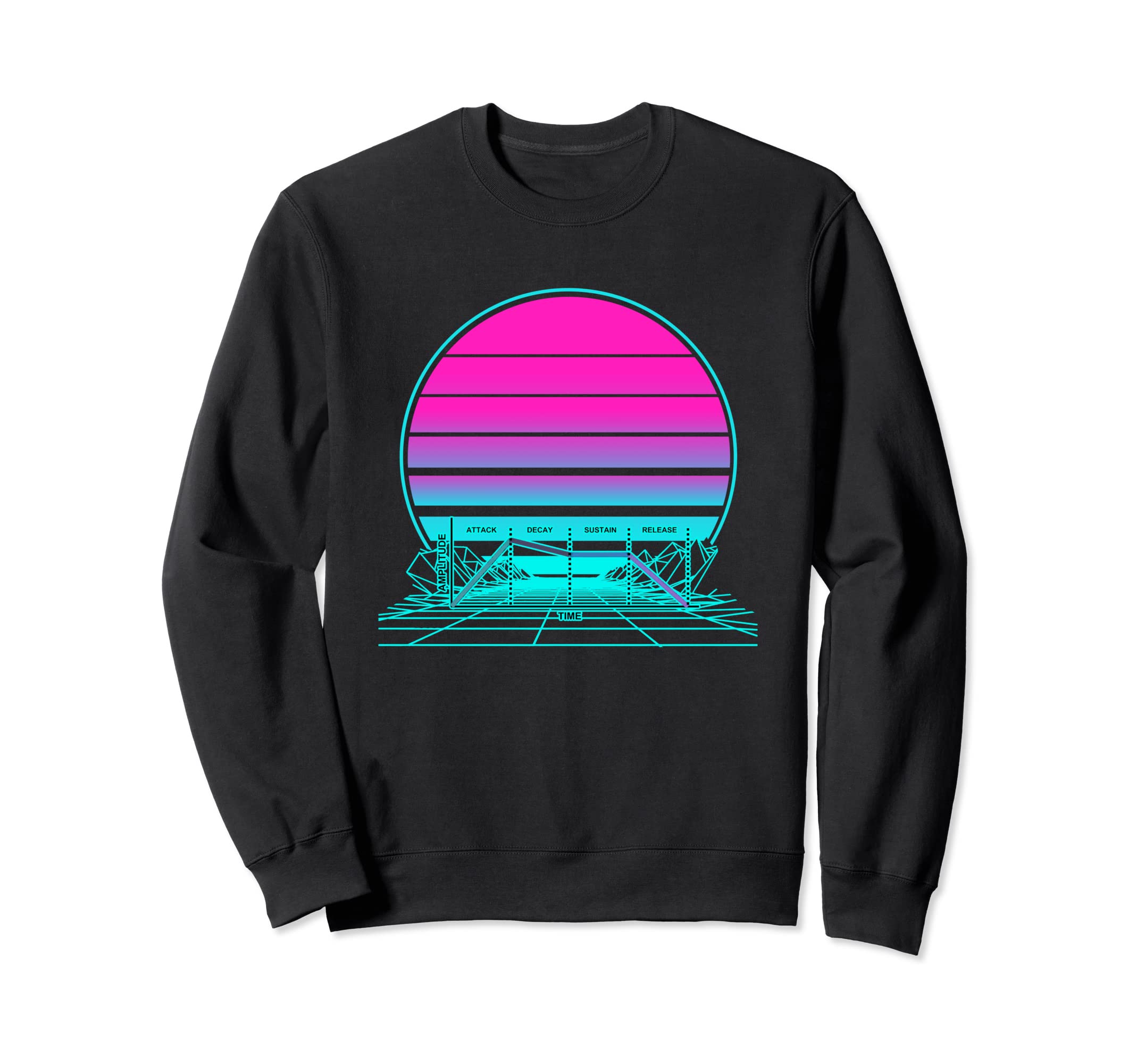 Sunset Adsr Synth Sweatshirt - Aesthetic Graphic Men Women - T-Shirt, Sweatshirt, Hoodie
