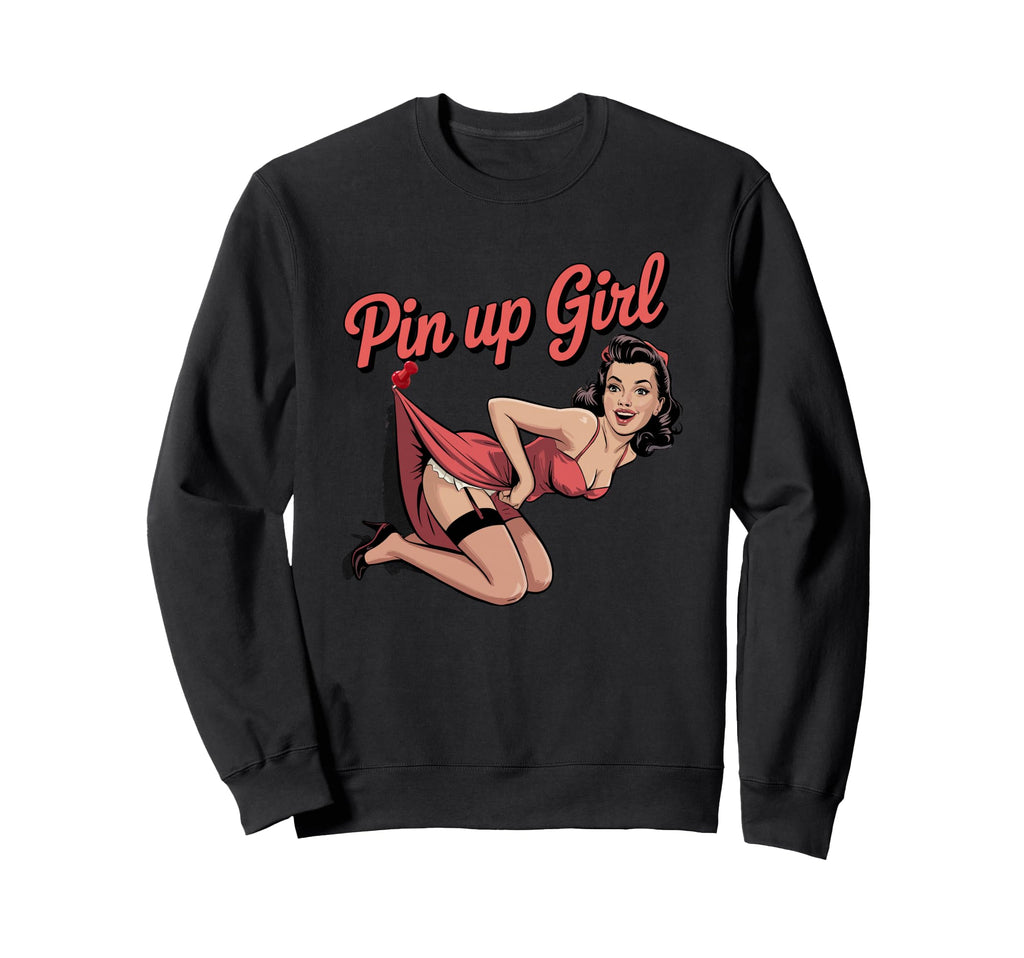 Pin Up Funny Rockabilly Art Sweatshirt - Graphic Print Men Women - T-Shirt, Sweatshirt, Hoodie