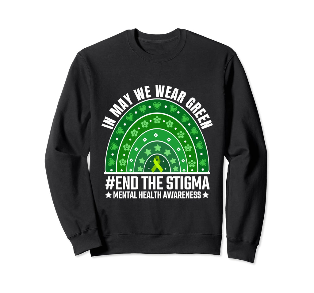 May We Wear Green Ribbon End Sweatshirt - Minimalist Print for Adults - T-Shirt, Sweatshirt, Hoodie