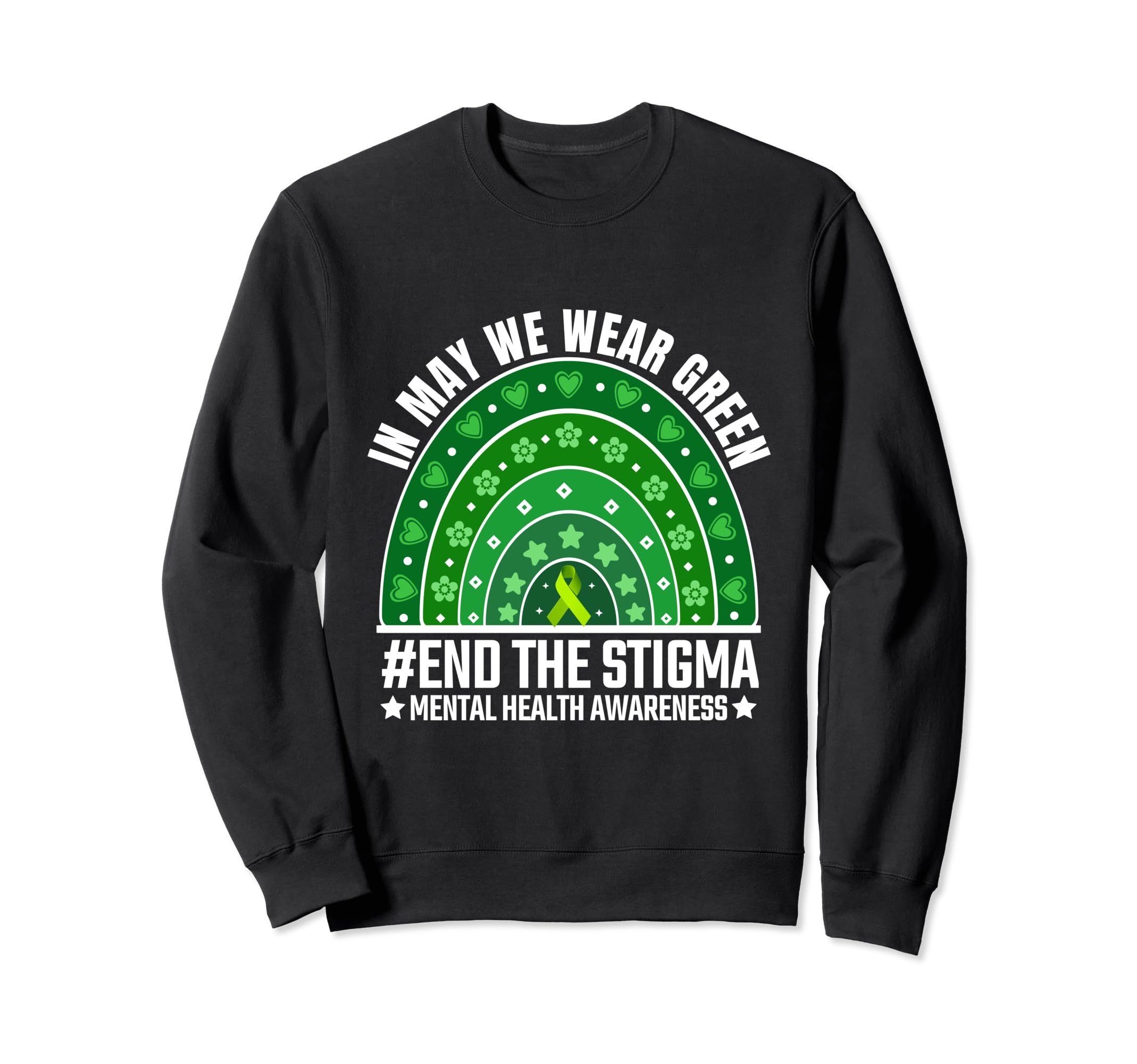 May We Wear Green Ribbon End Sweatshirt - Minimalist Print for Adults - T-Shirt, Sweatshirt, Hoodie