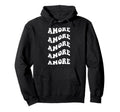 Amore Wavy Text Hoodie - Minimalist Print Unisex - T-Shirt, Sweatshirt, Hoodie
