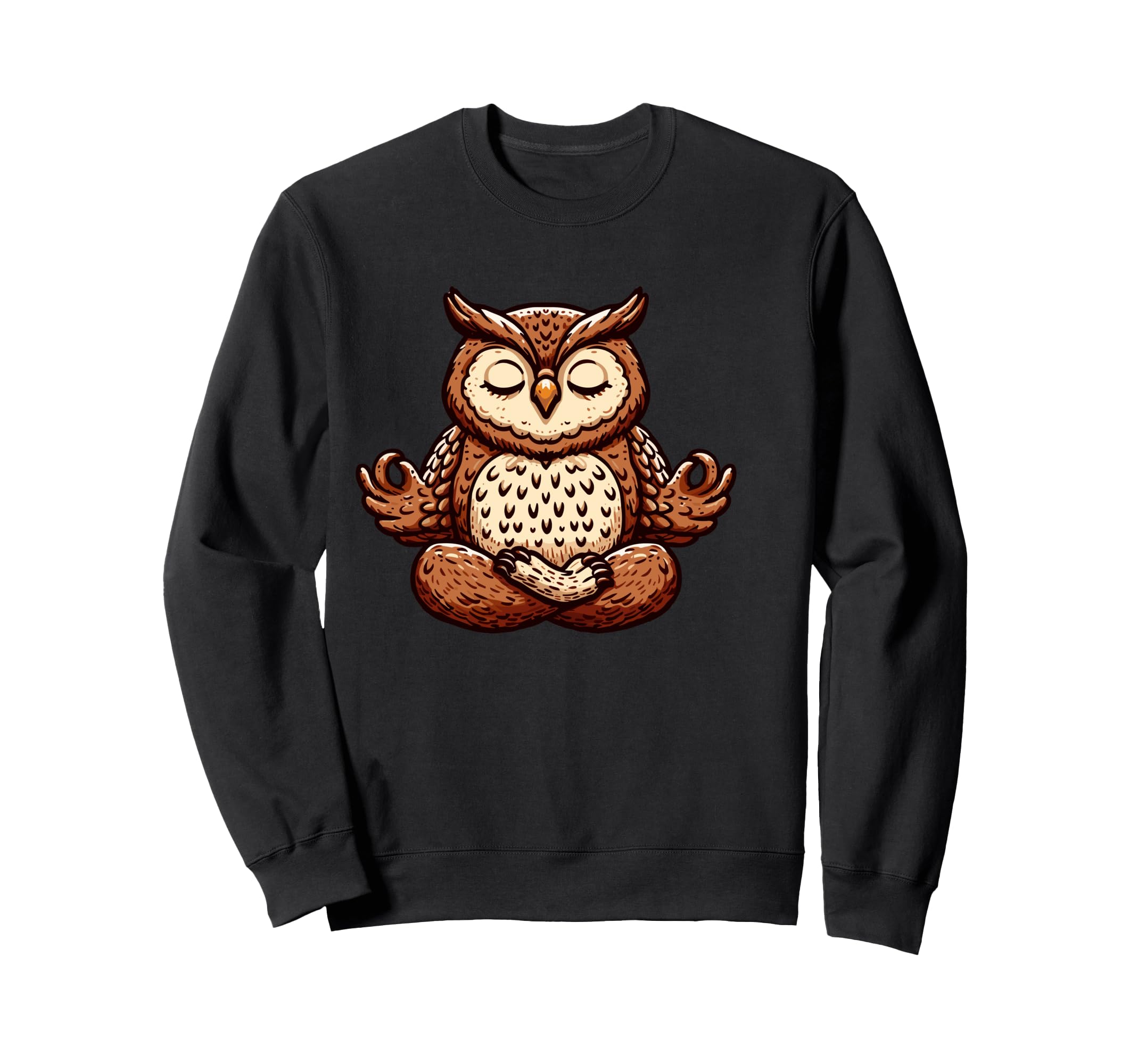 Meditation Owl Yoga Pose Relaxing Sweatshirt - Novelty Apparel Unisex - T-Shirt, Sweatshirt, Hoodie