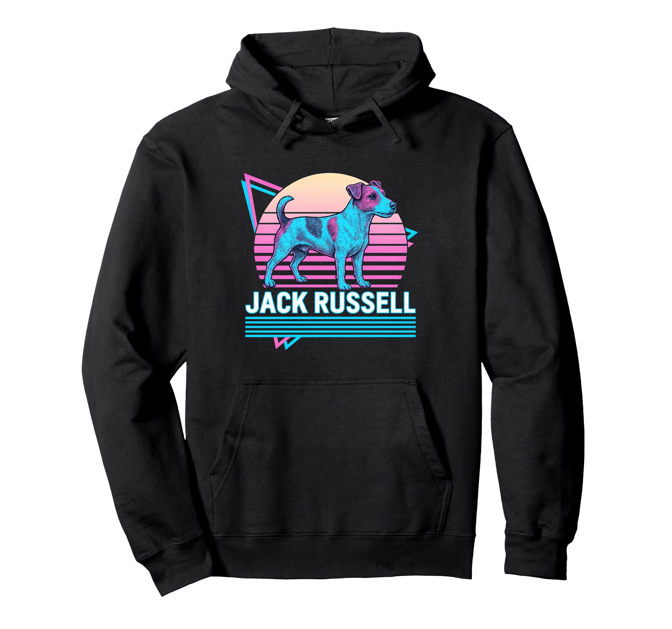 Jack Russell Terrier Synthwave Aesthetic Hoodie - Novelty Apparel Unisex - T-Shirt, Sweatshirt, Hoodie